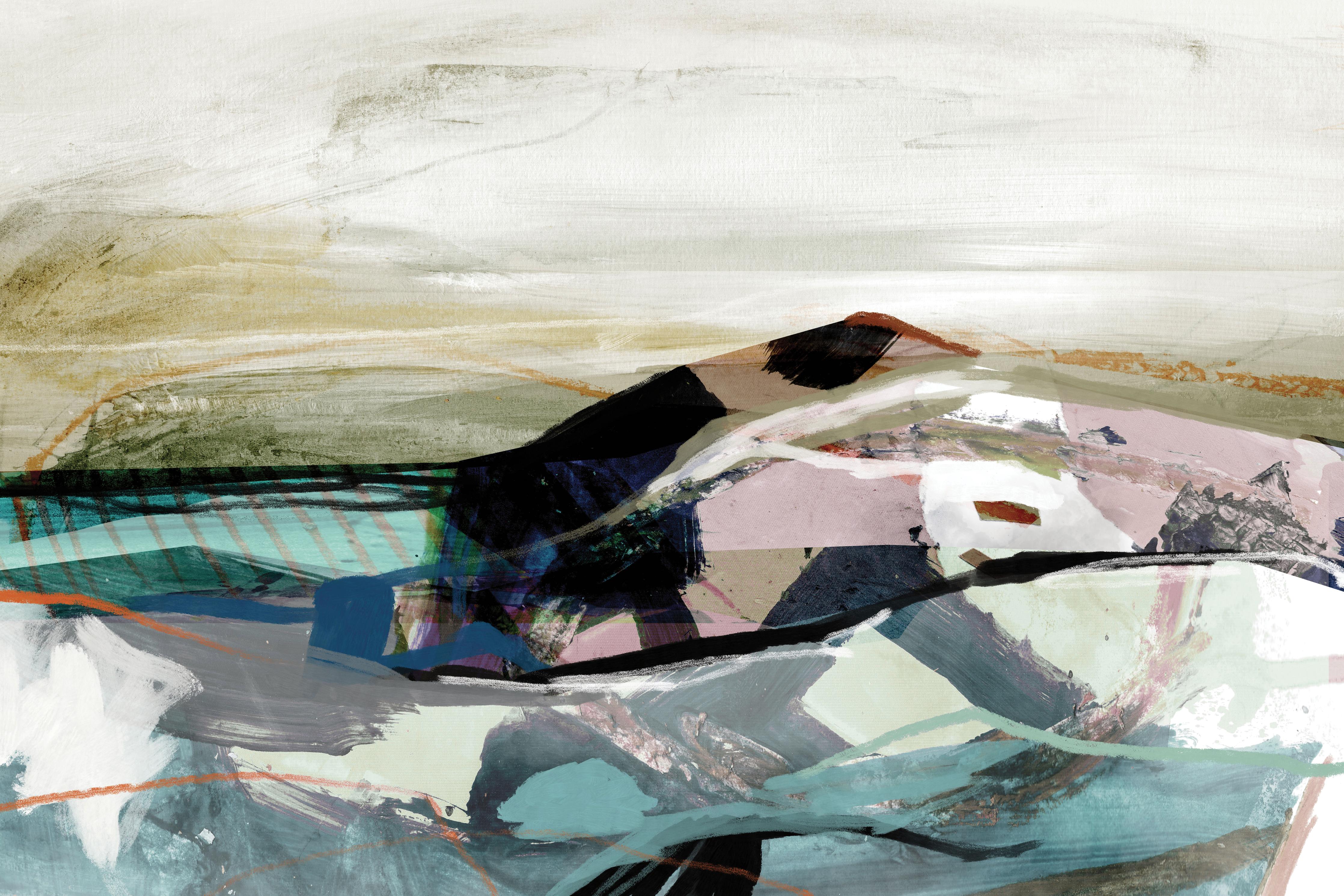 Spritzschutz-Moderne Kunst Berge Abstrakt Pastellfarben