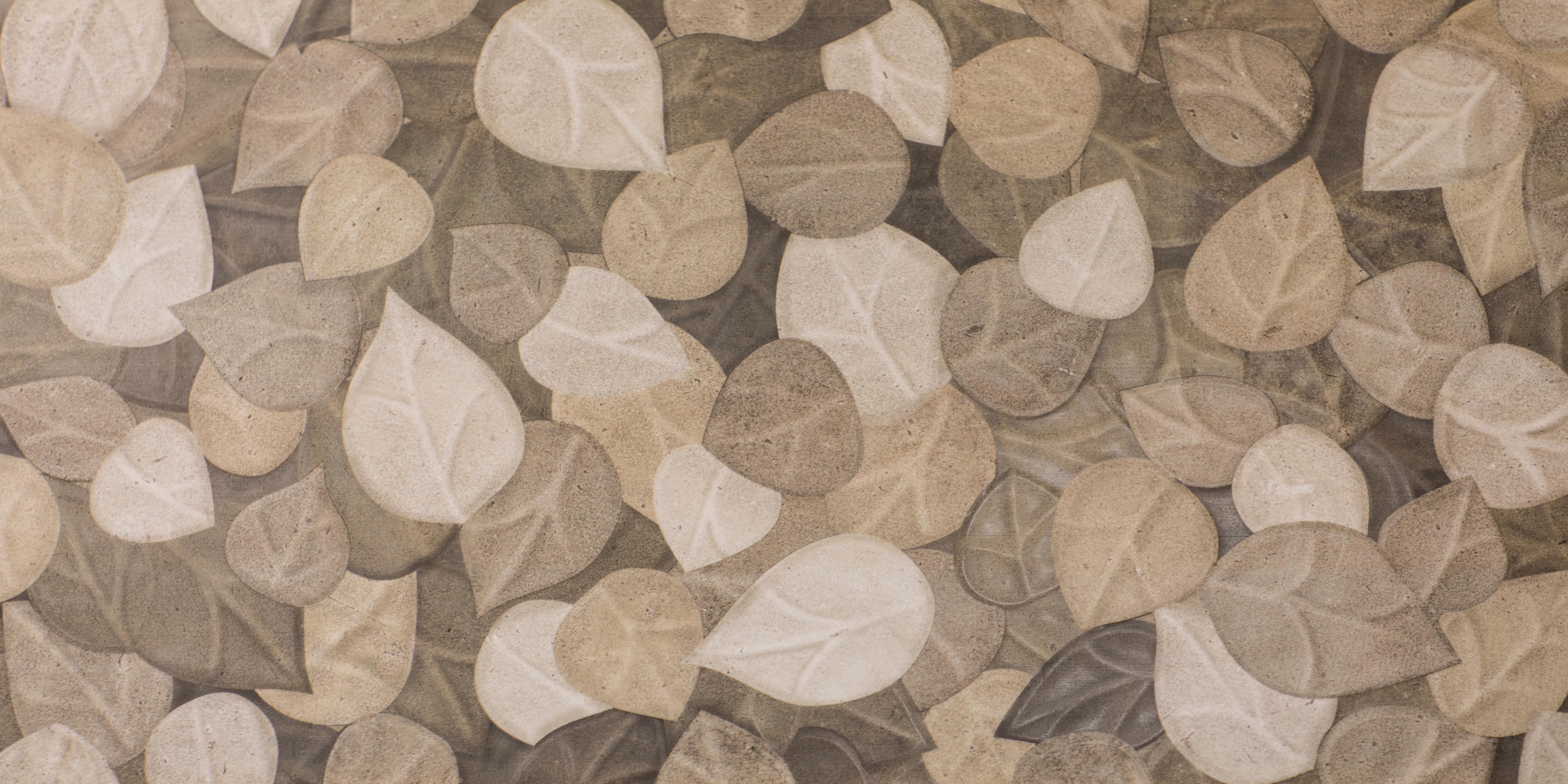 Spritzschutz-Neutrale Blattmuster Wand Tapete in Grau-Braun