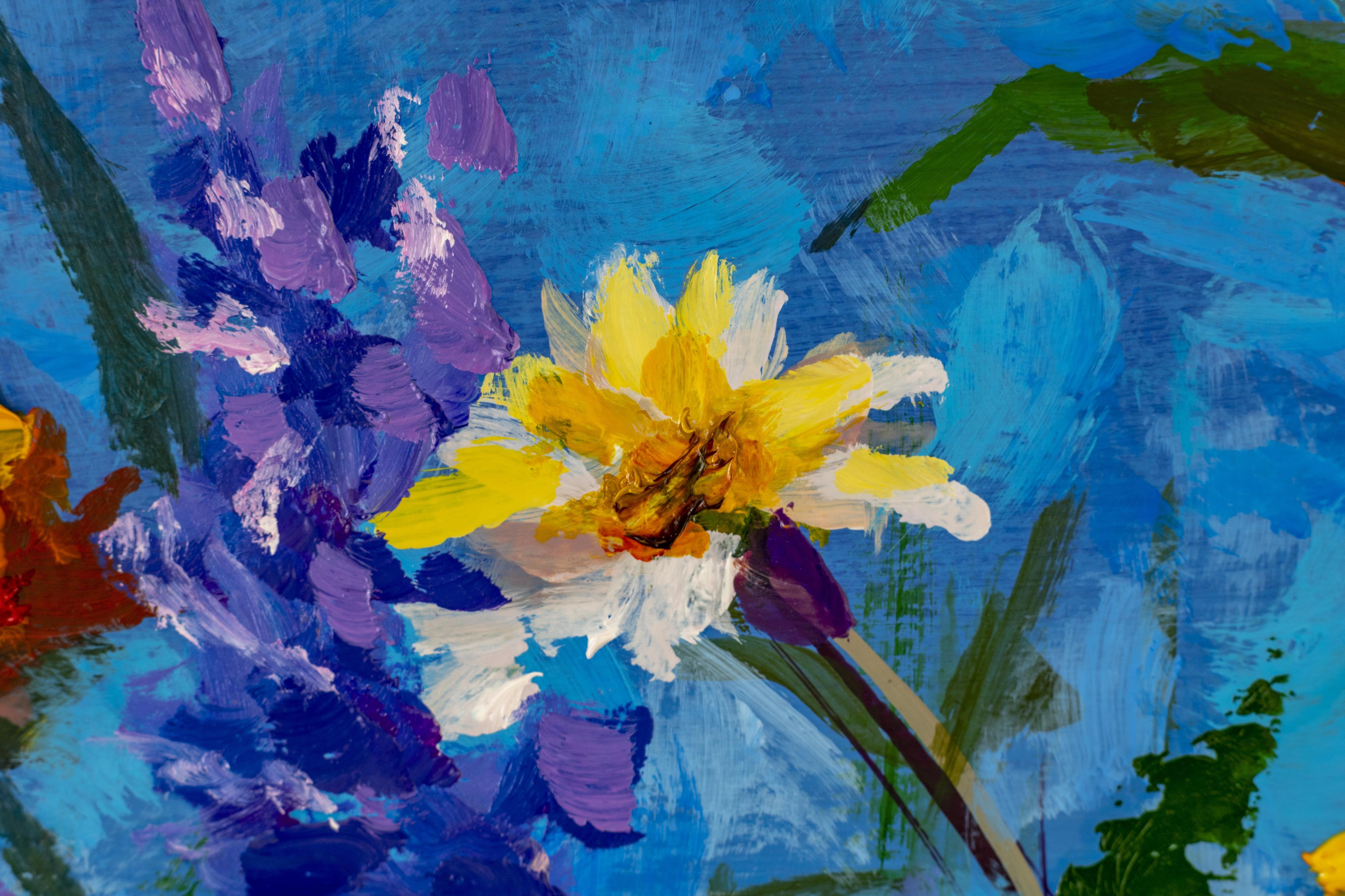 Spritzschutz-Aquarell Blumengemälde (Claude Monet)