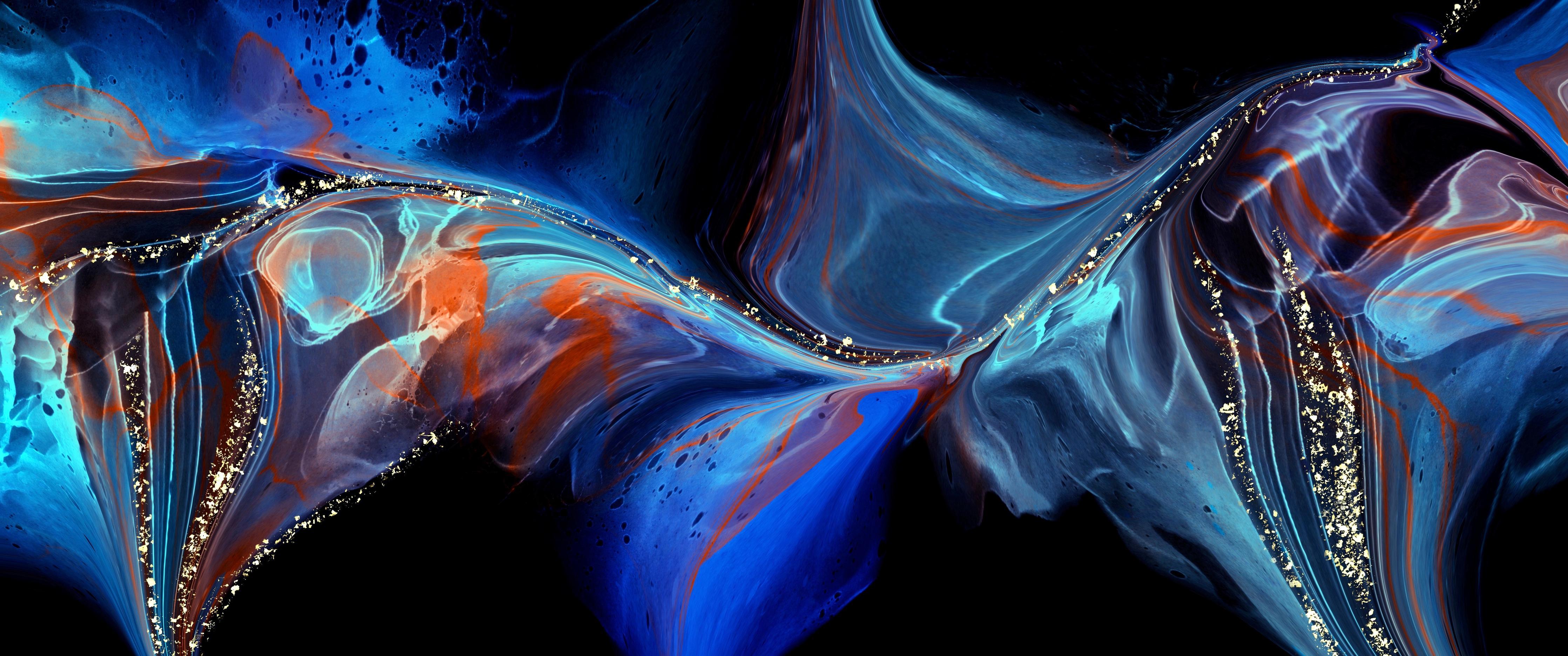 Spritzschutz-Bläuliche Tinte mit Goldelementen