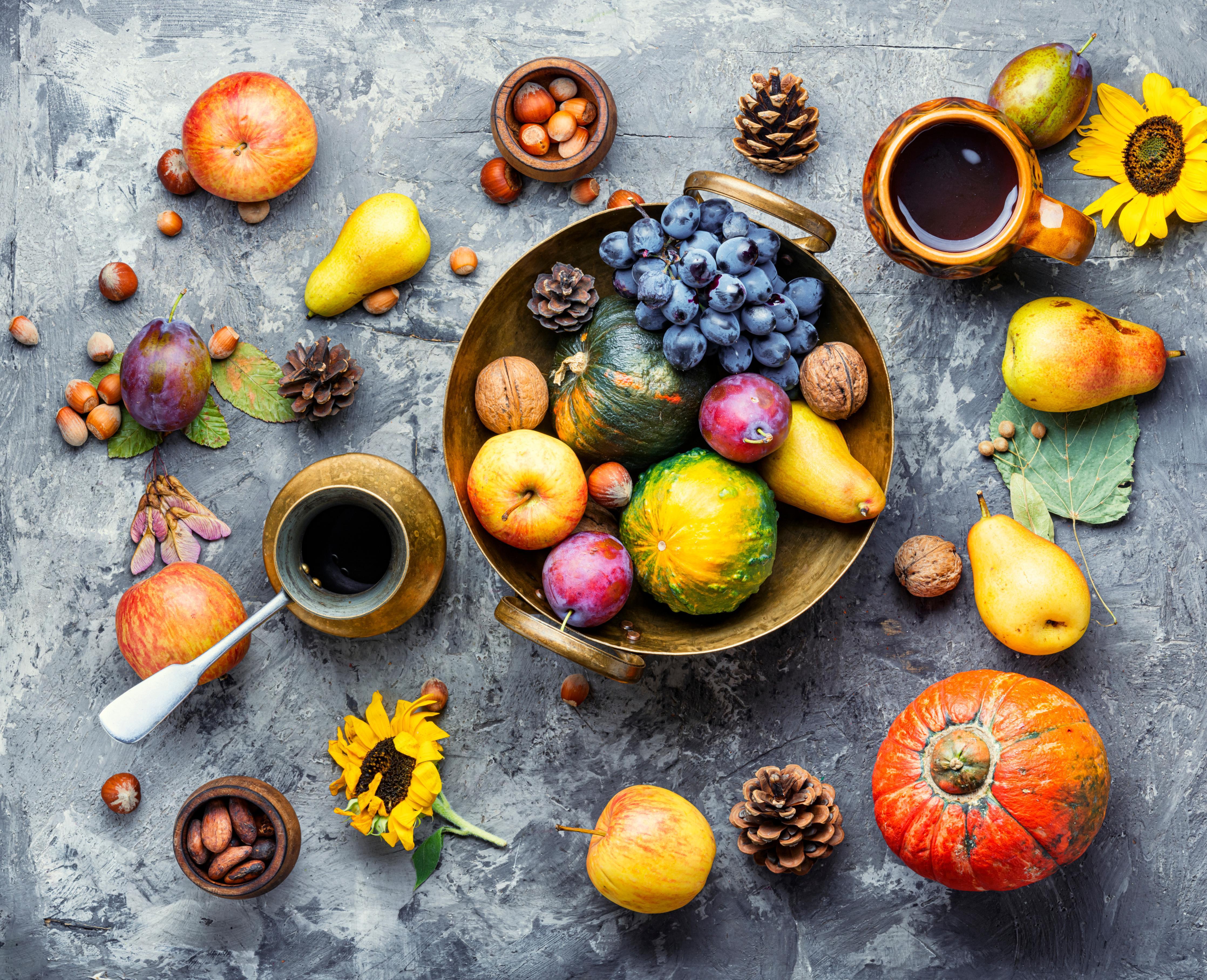 Spritzschutz-Herbstliches Erntestillleben