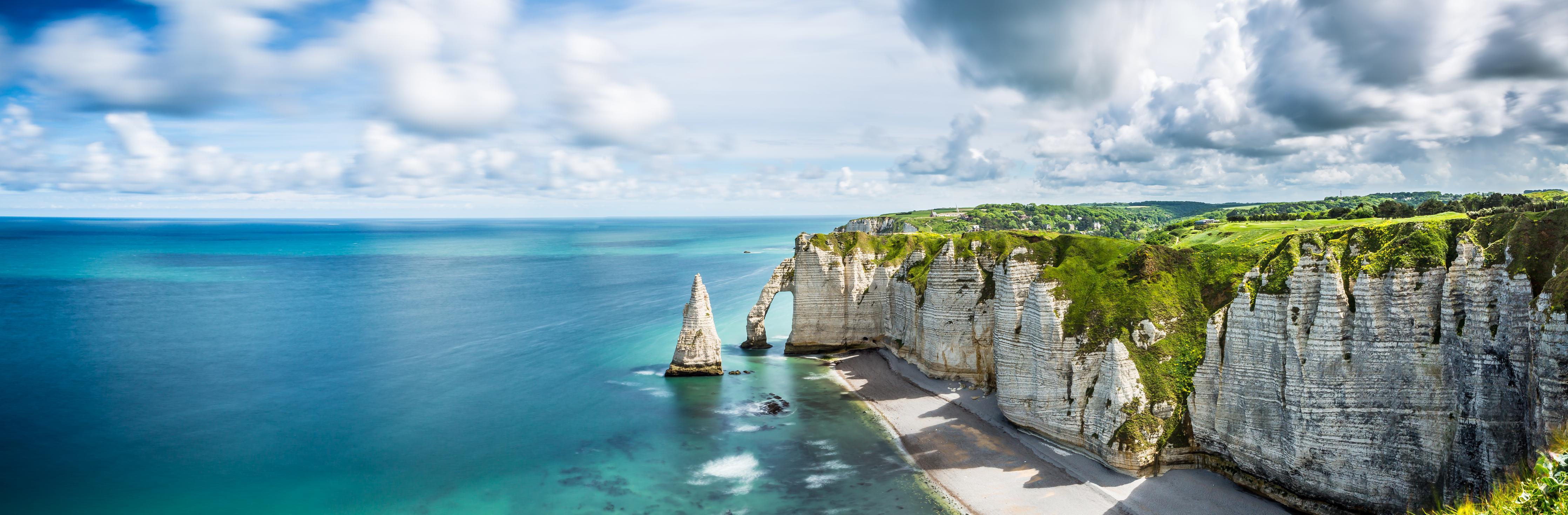 Spritzschutz-Panorama in Etretat - Normandie