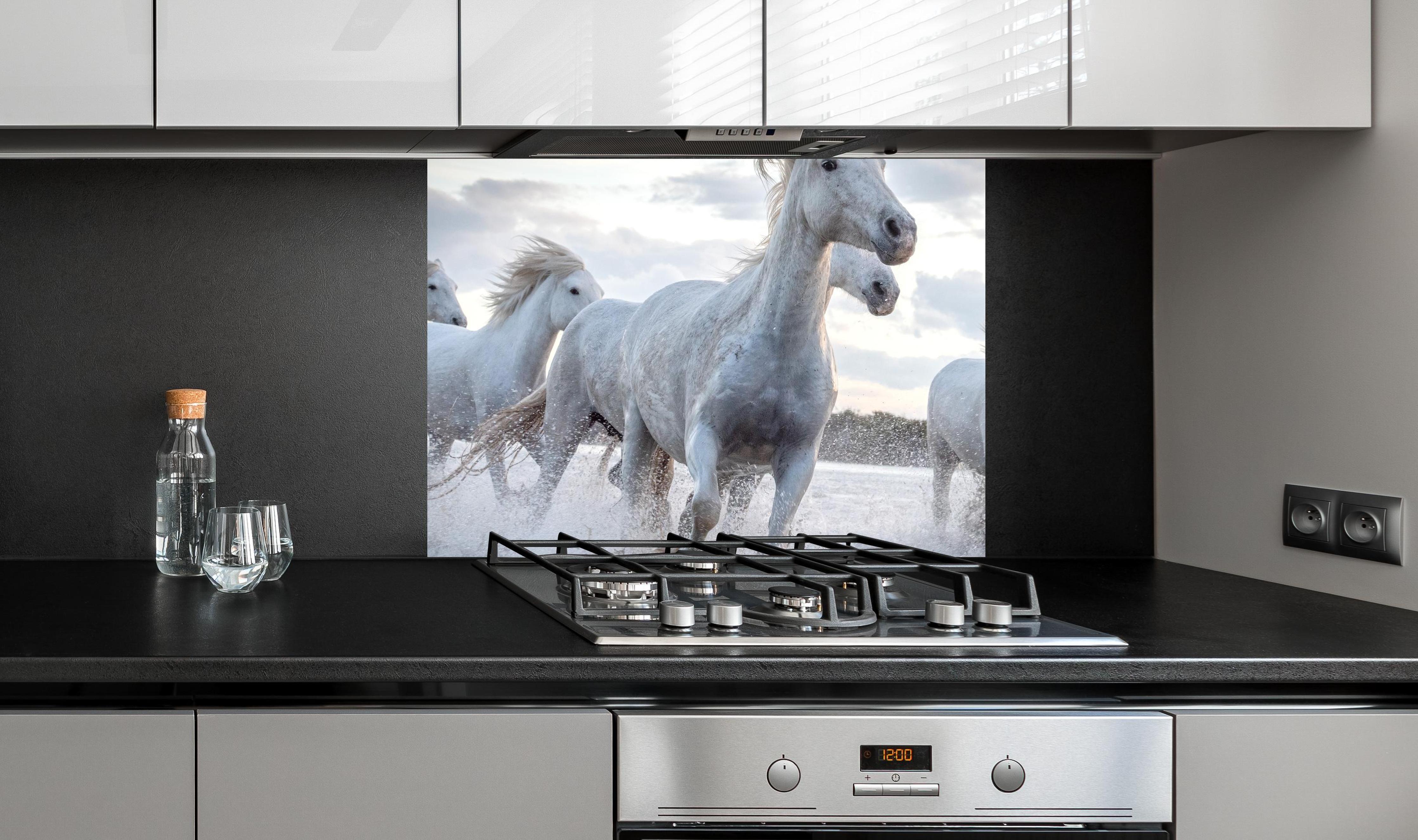 Spritzschutz - Ruhiger Eiffelturm bei Tag an edler Anthrazit-Wand hinter silbernem Gasherd