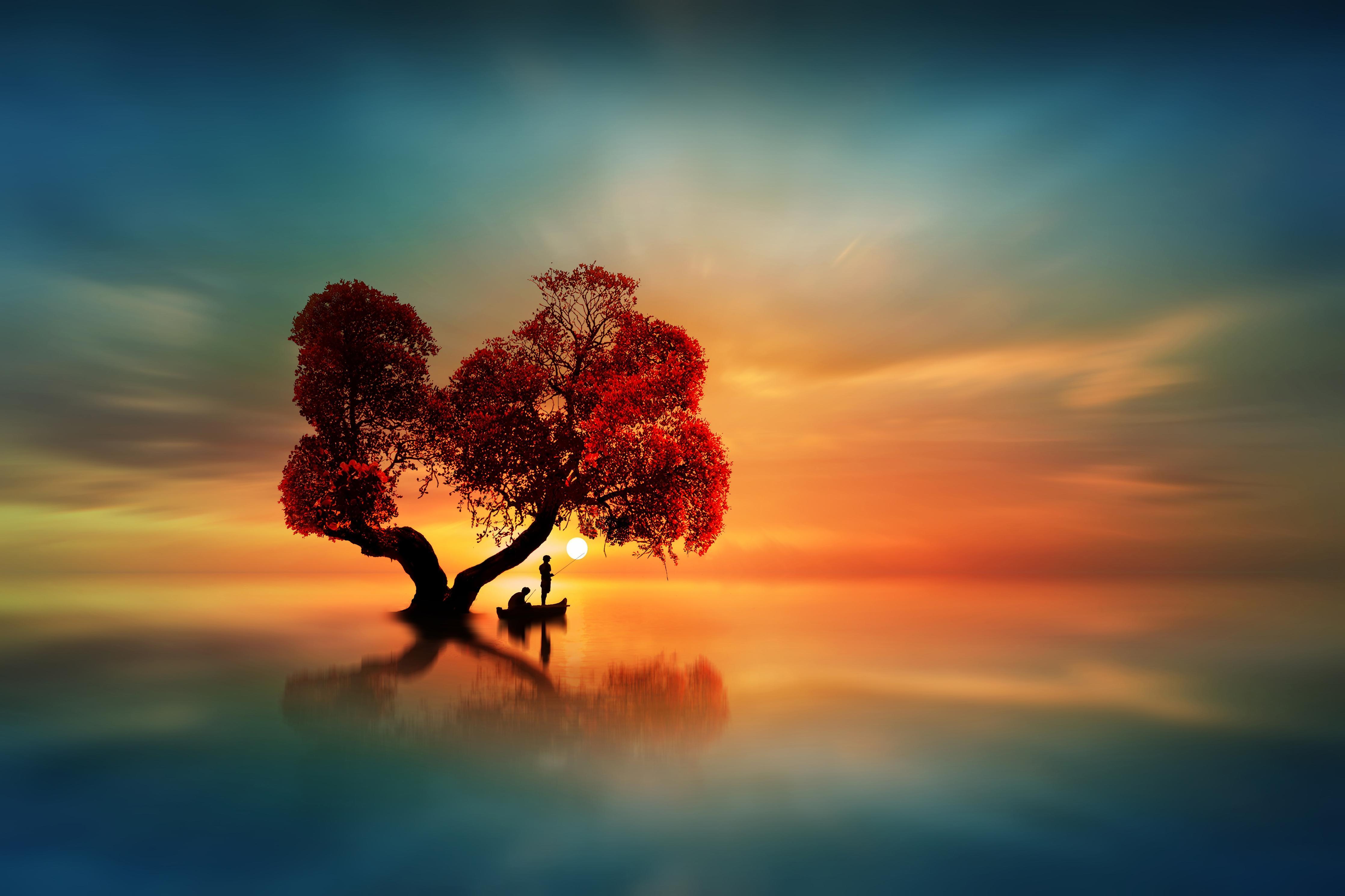 Spritzschutz-Surreale Fischer-Szenerie