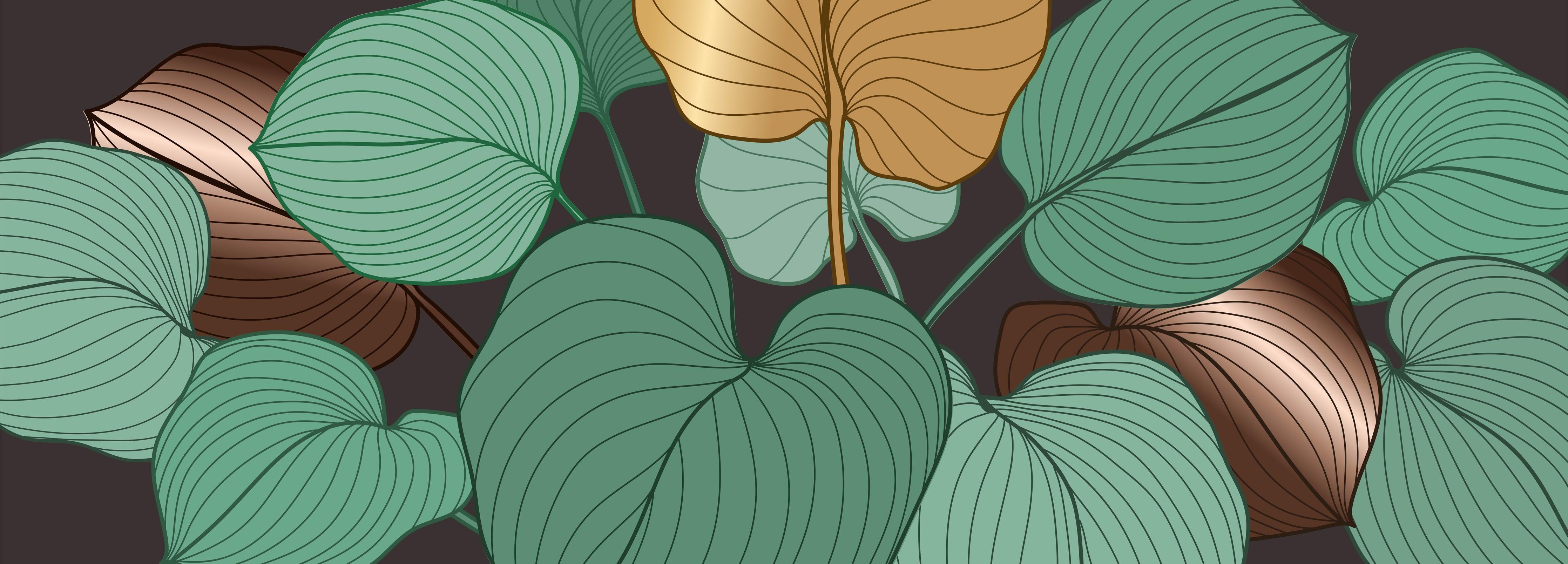 Spritzschutz-Stilisierte Blätter Kunst Illustration