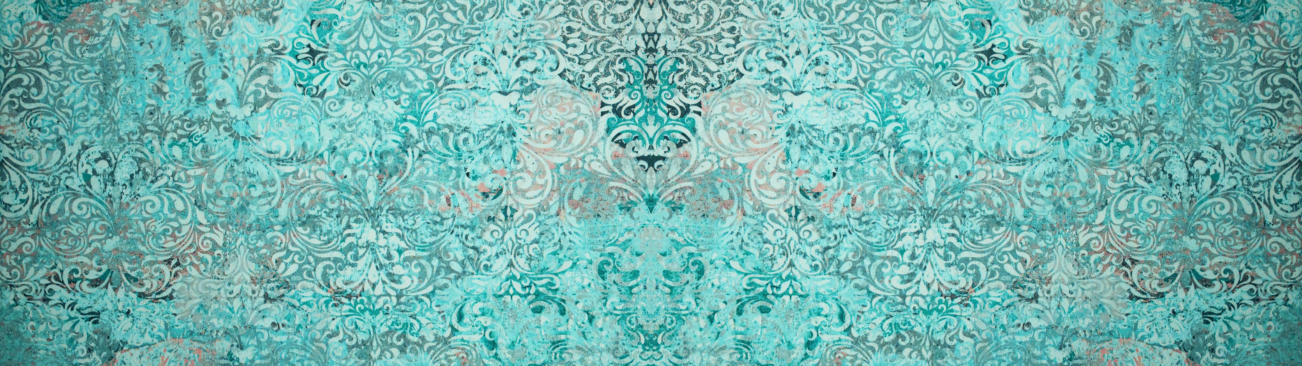 Spritzschutz-Türkise Vintage Tapete