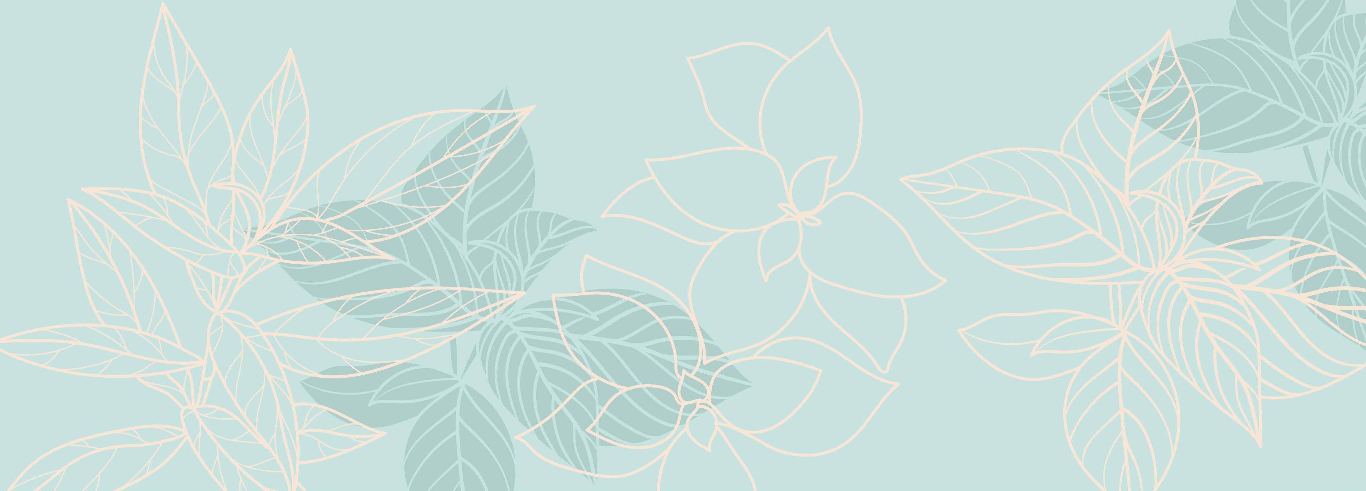 Spritzschutz-Zarte Blumenlinien auf Hellblau