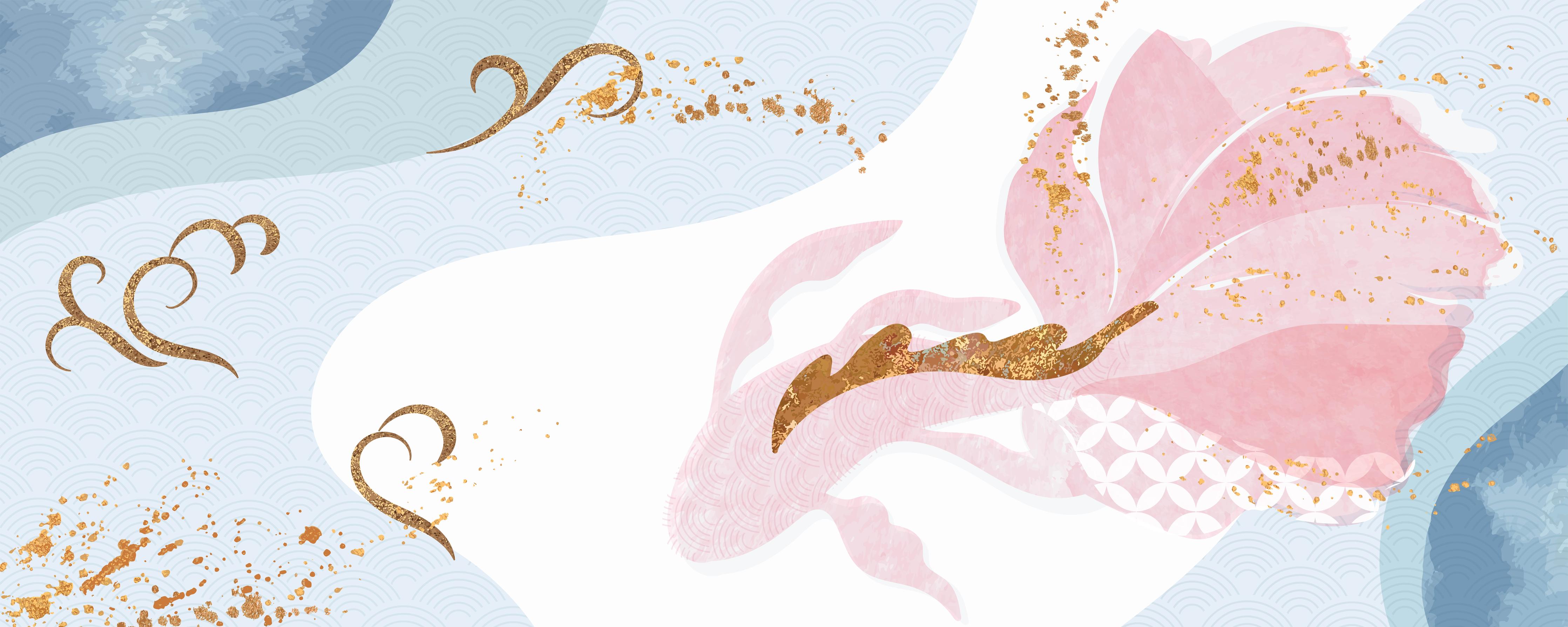 Spritzschutz-Zartes Pastell-Floral mit goldenen Details