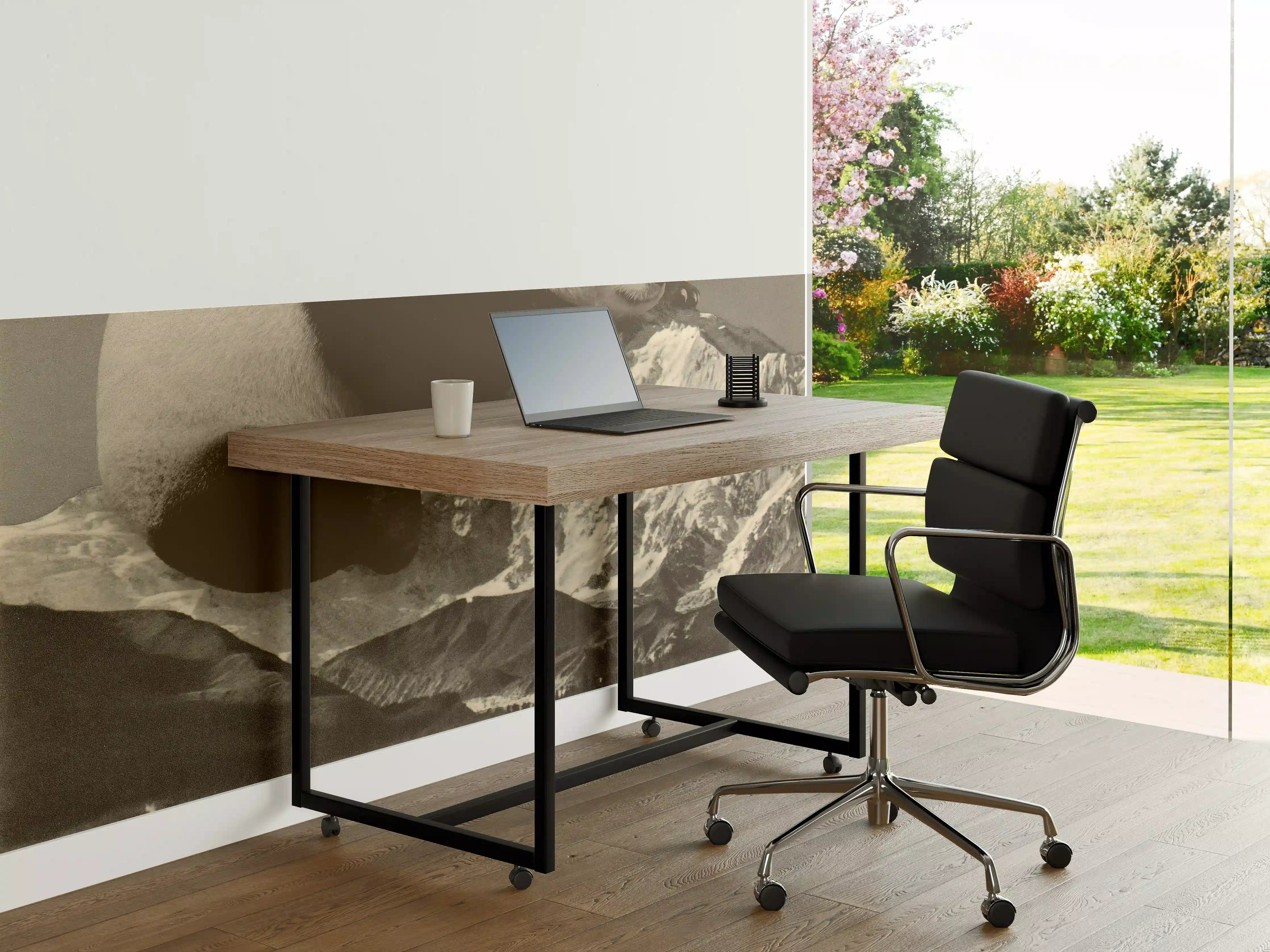 Büro Wandgestaltung - Panda Berglandschaft S/W