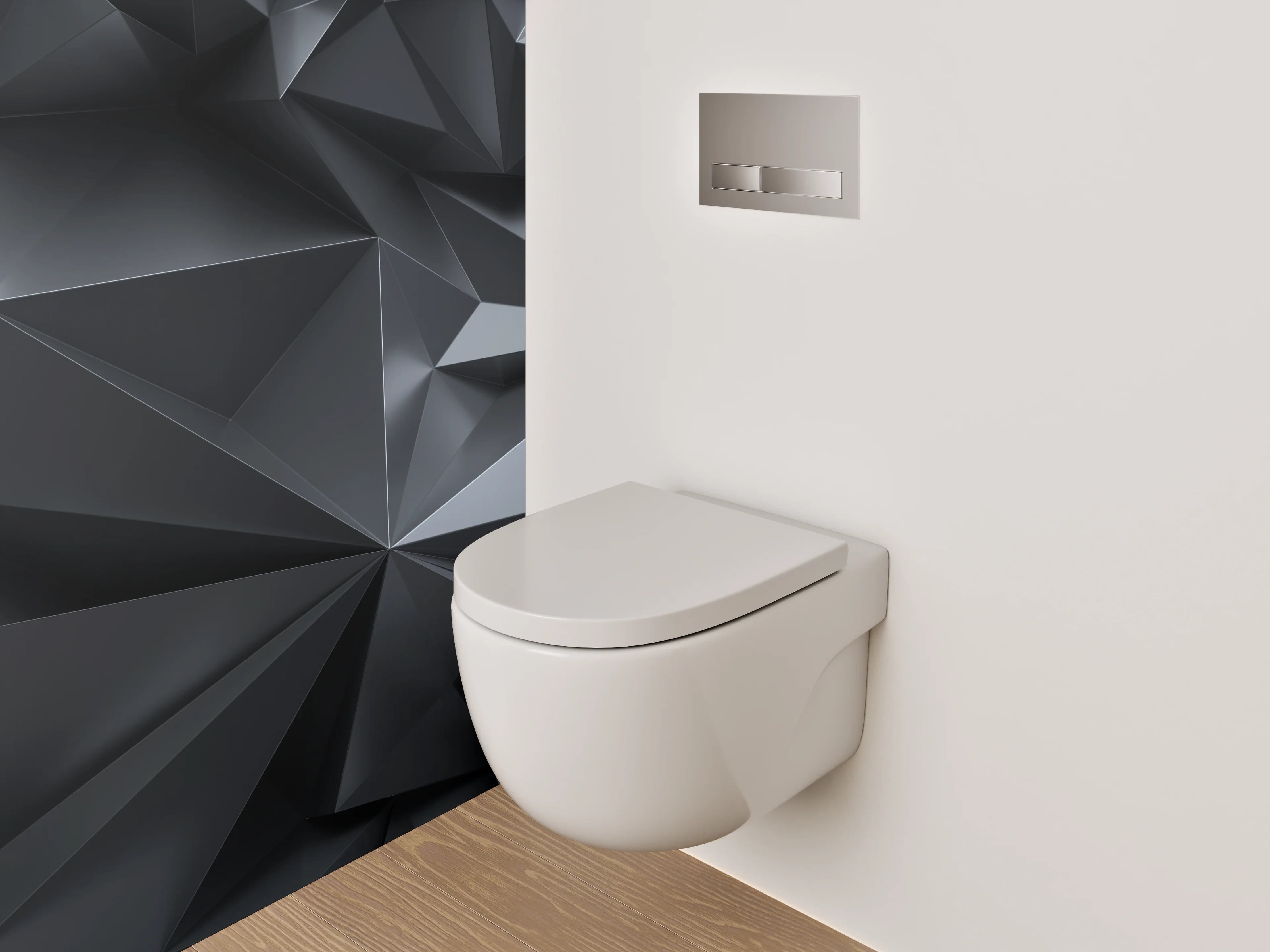WC-Rückwand - 3D Geometrie Schwarzgrau Abstrakt