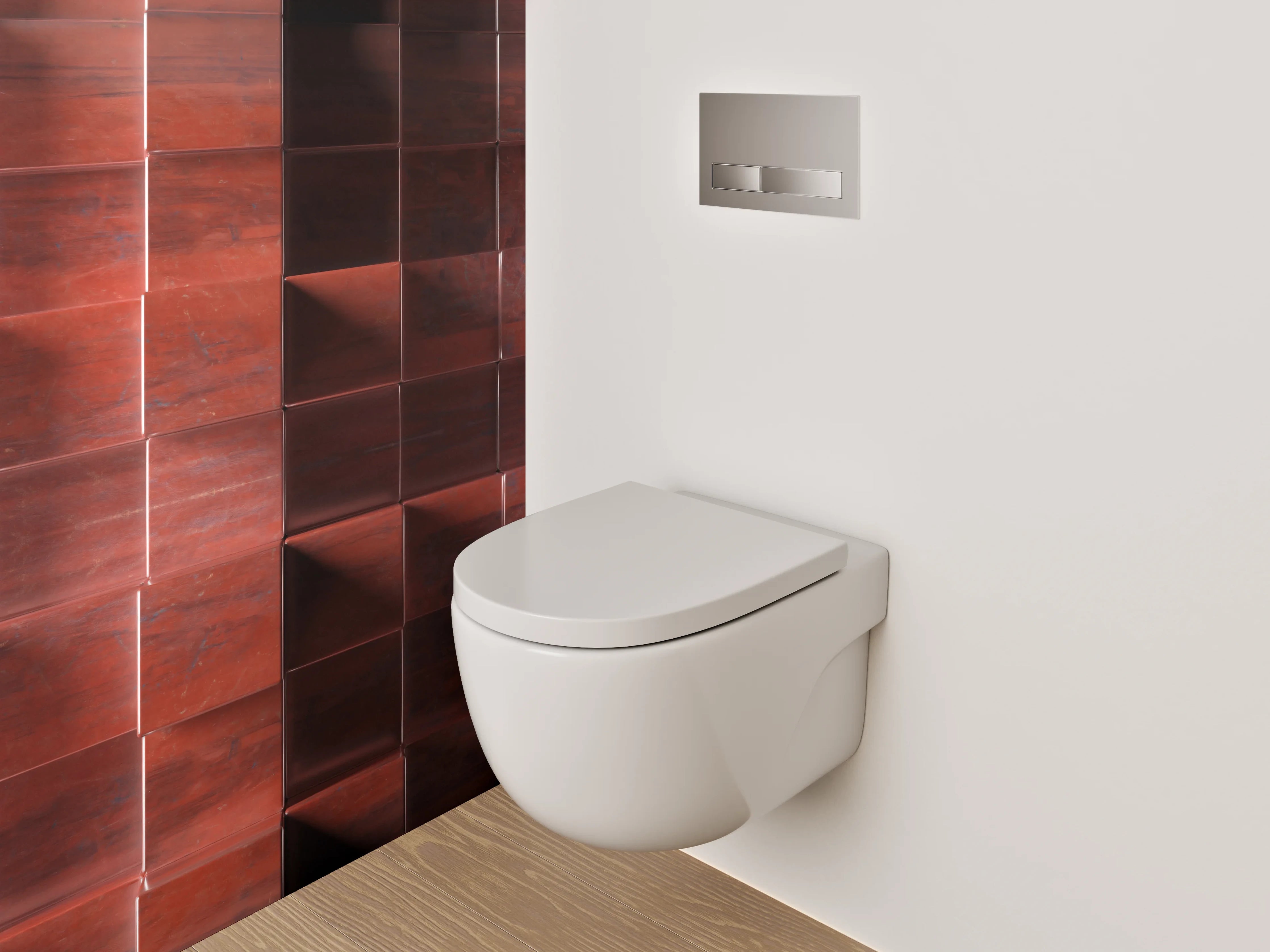 WC-Rückwand - 3D Holz Würfel Wandpaneel Braun