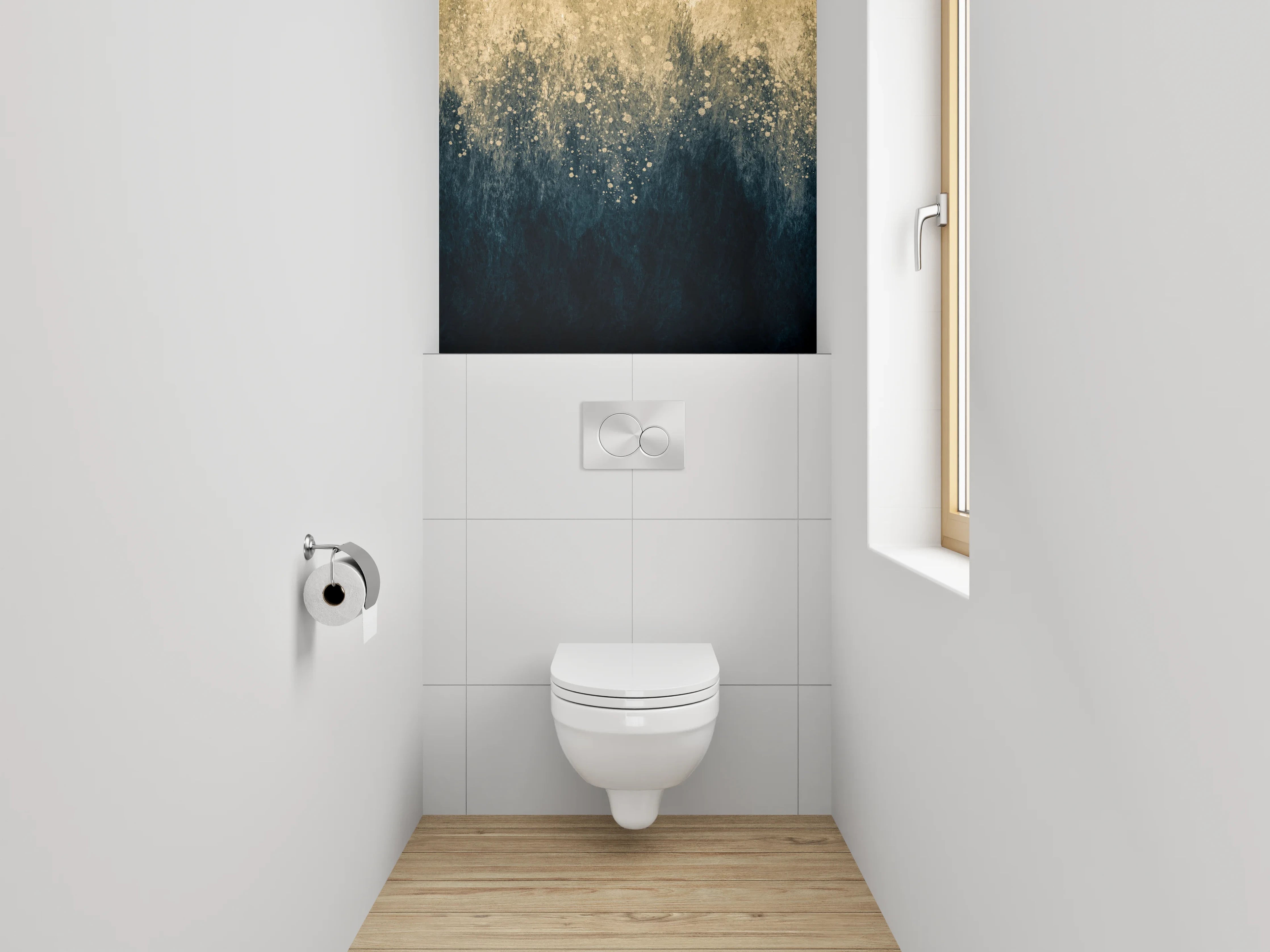 WC-Rückwand - Abstrakte Aquarell-Gold-Textur