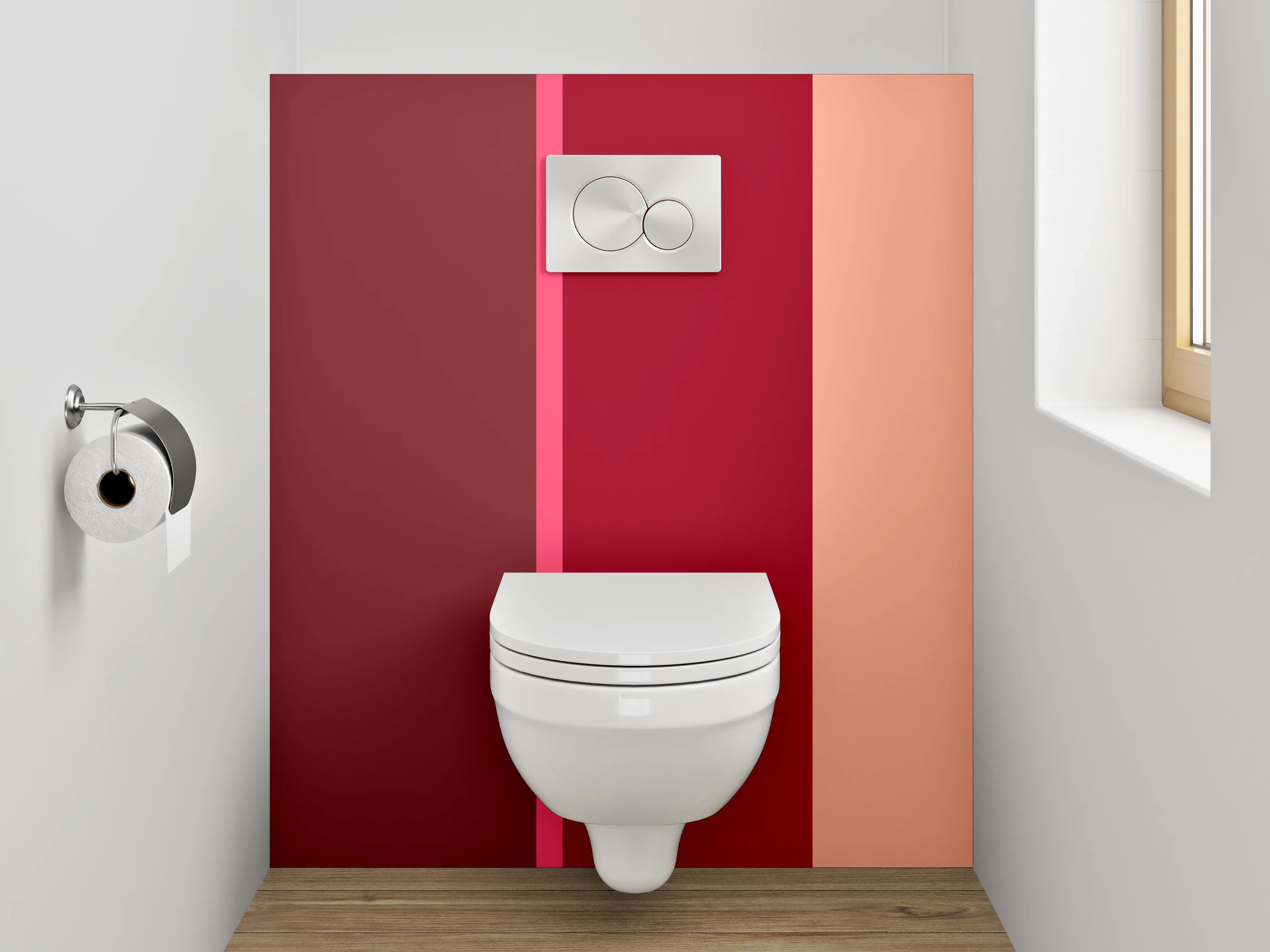 WC-Rückwand - Abstrakte Braun-Rot- und Beigetöne Block