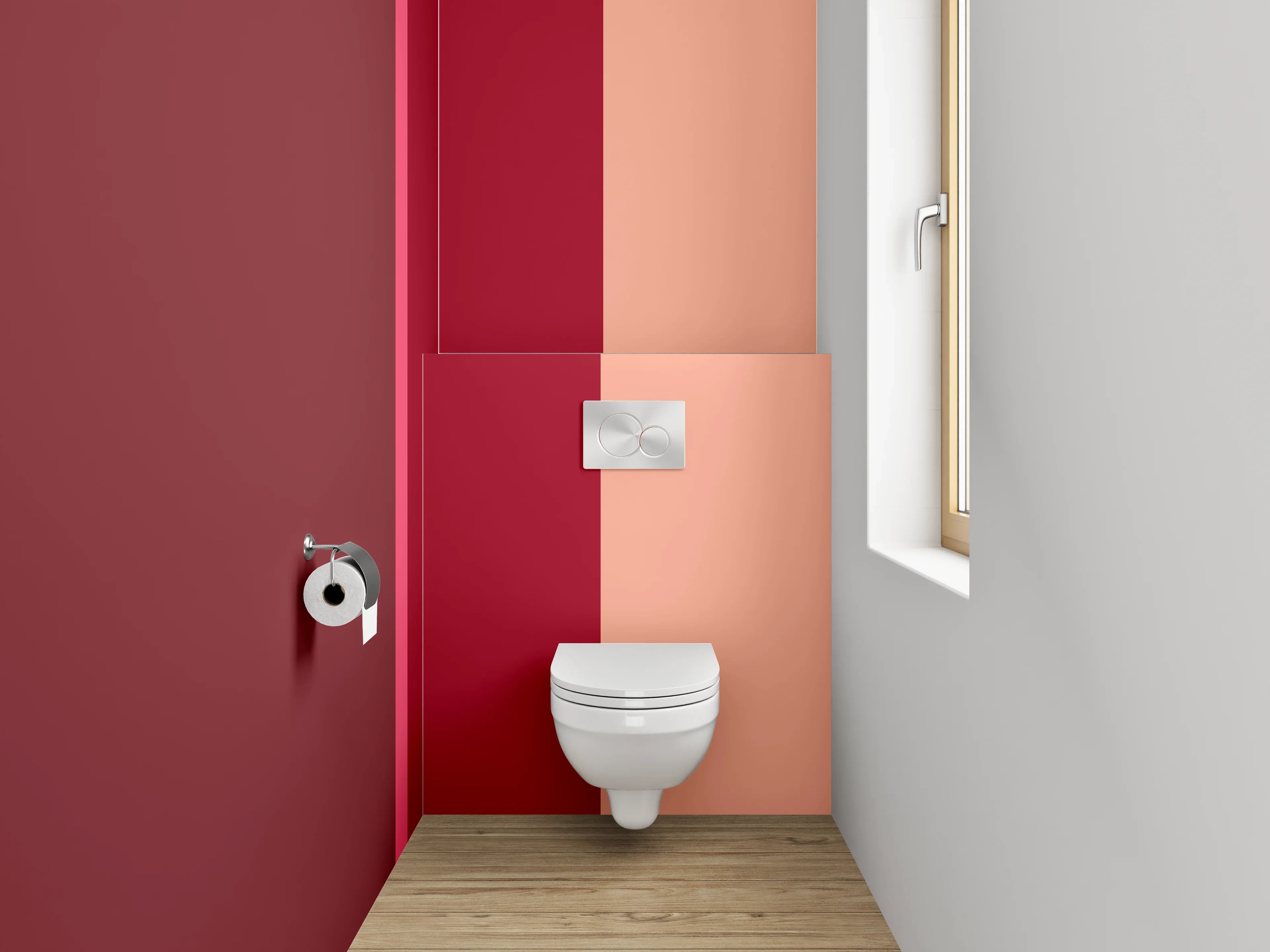 WC-Rückwand - Abstrakte Braun-Rot- und Beigetöne Block