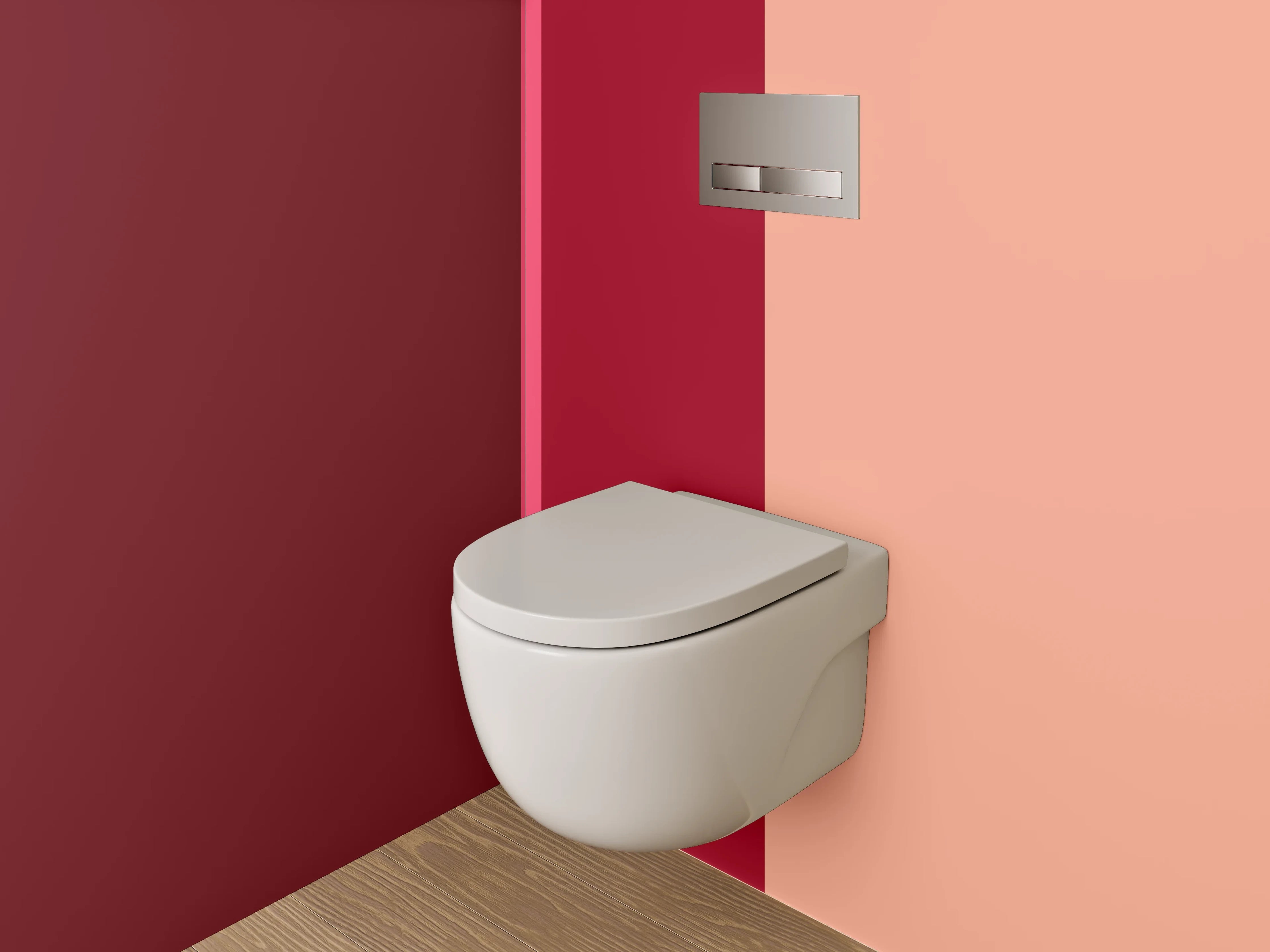 WC-Rückwand - Abstrakte Braun-Rot- und Beigetöne Block