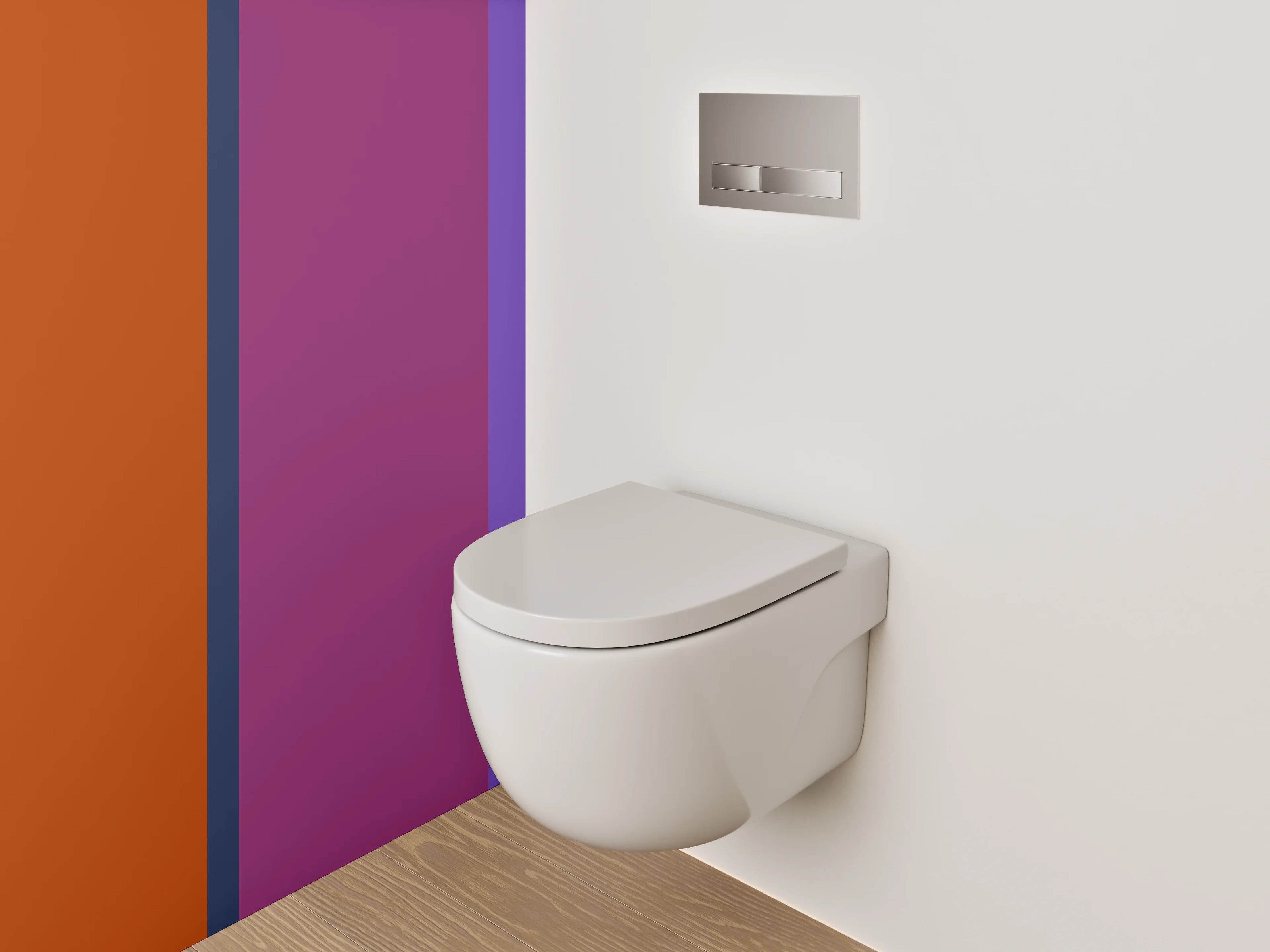 WC-Rückwand - Abstrakte Farbbahnen Orange Lila