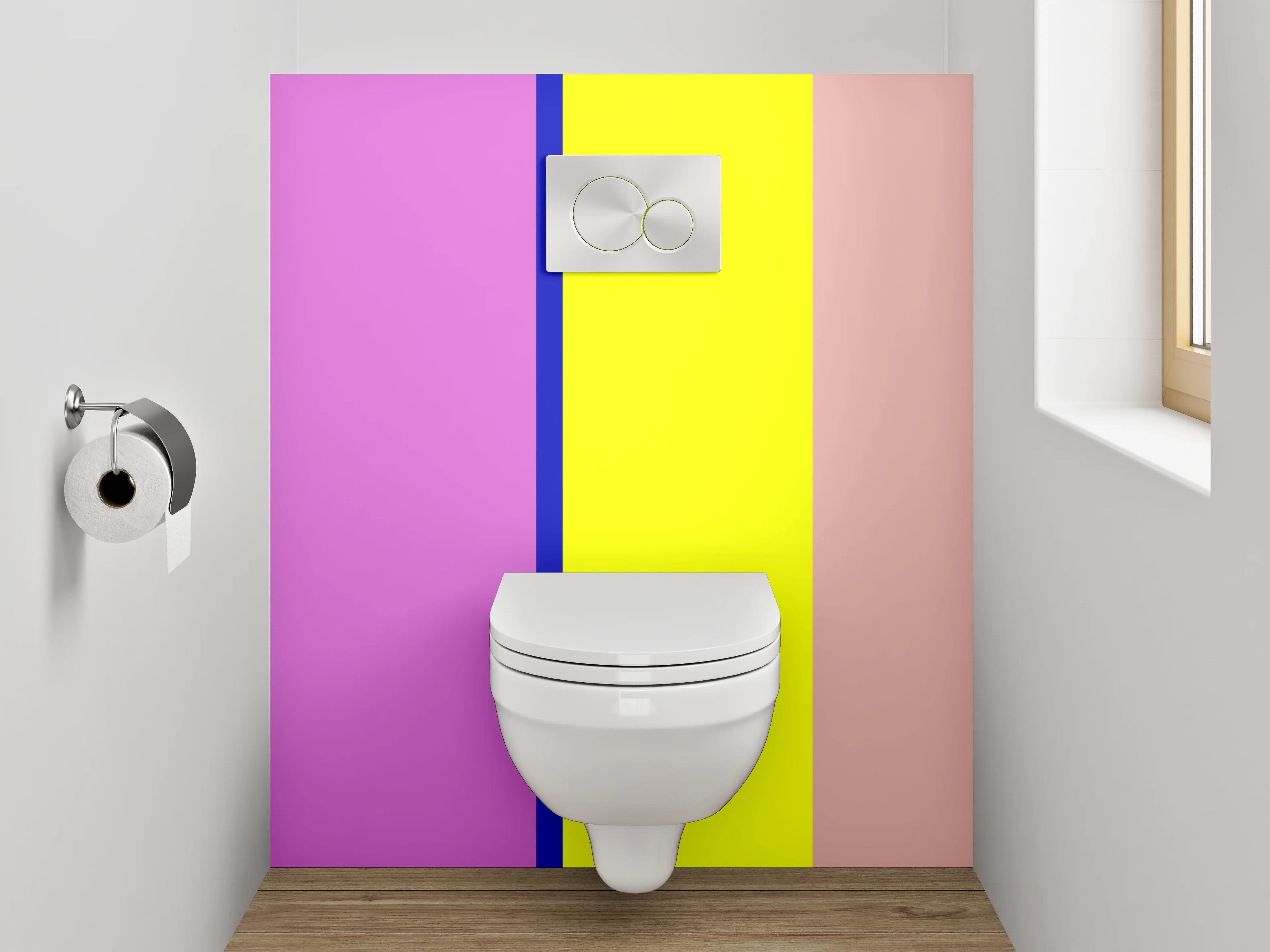 WC-Rückwand - Abstrakte Farbblöcke modern Pastell