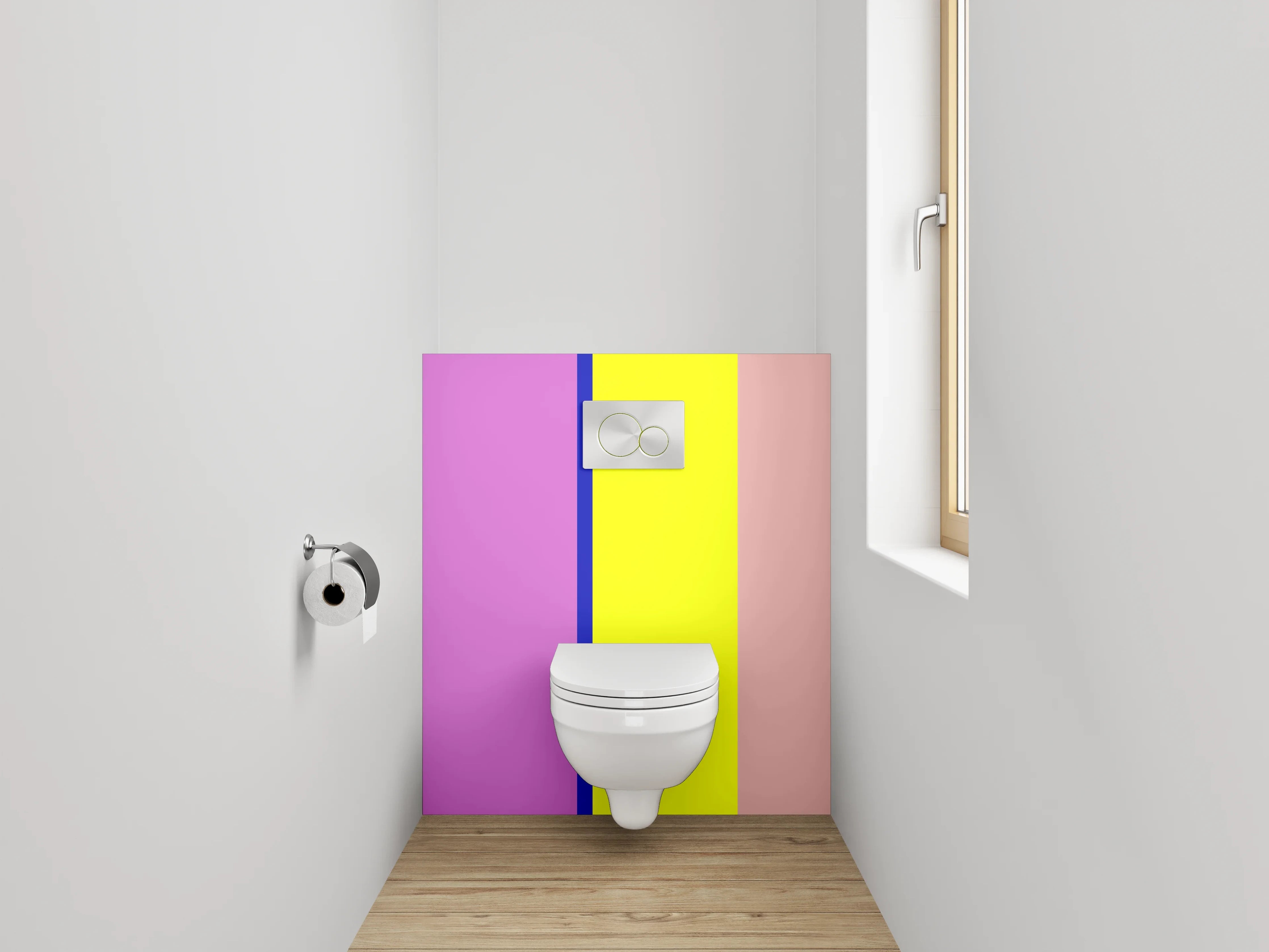 WC-Rückwand - Abstrakte Farbblöcke modern Pastell