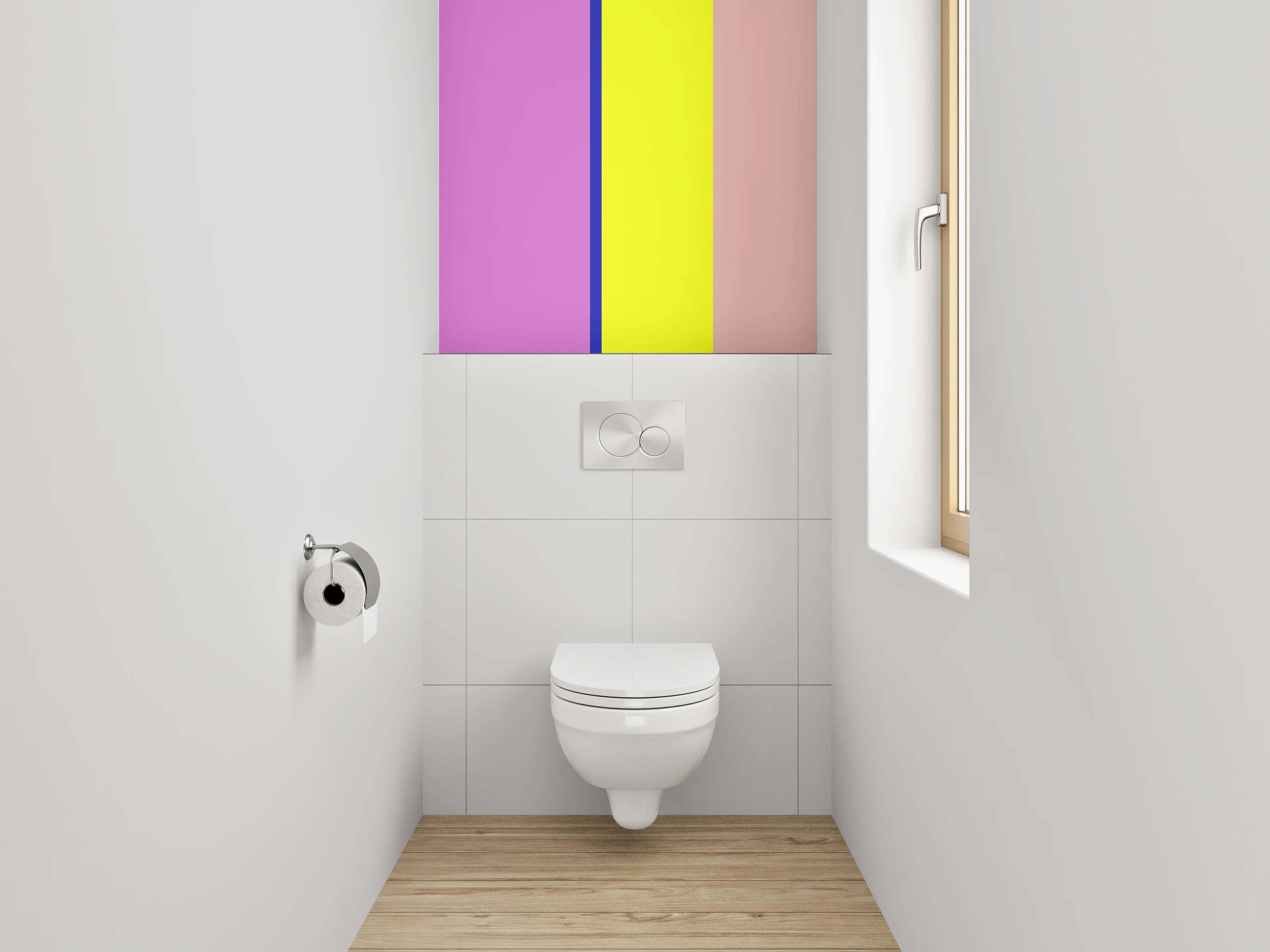 WC-Rückwand - Abstrakte Farbblöcke modern Pastell