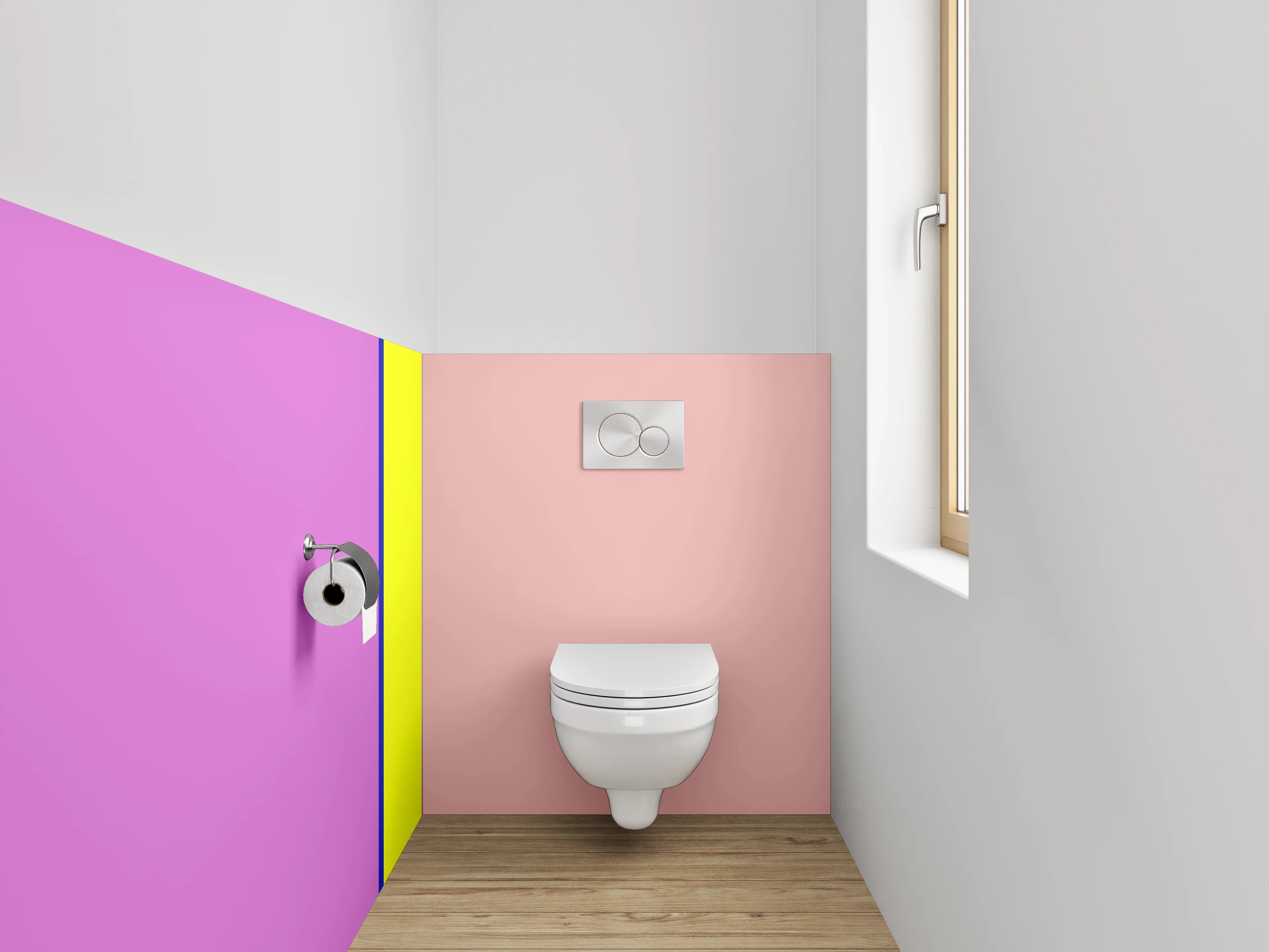 WC-Rückwand - Abstrakte Farbblöcke modern Pastell