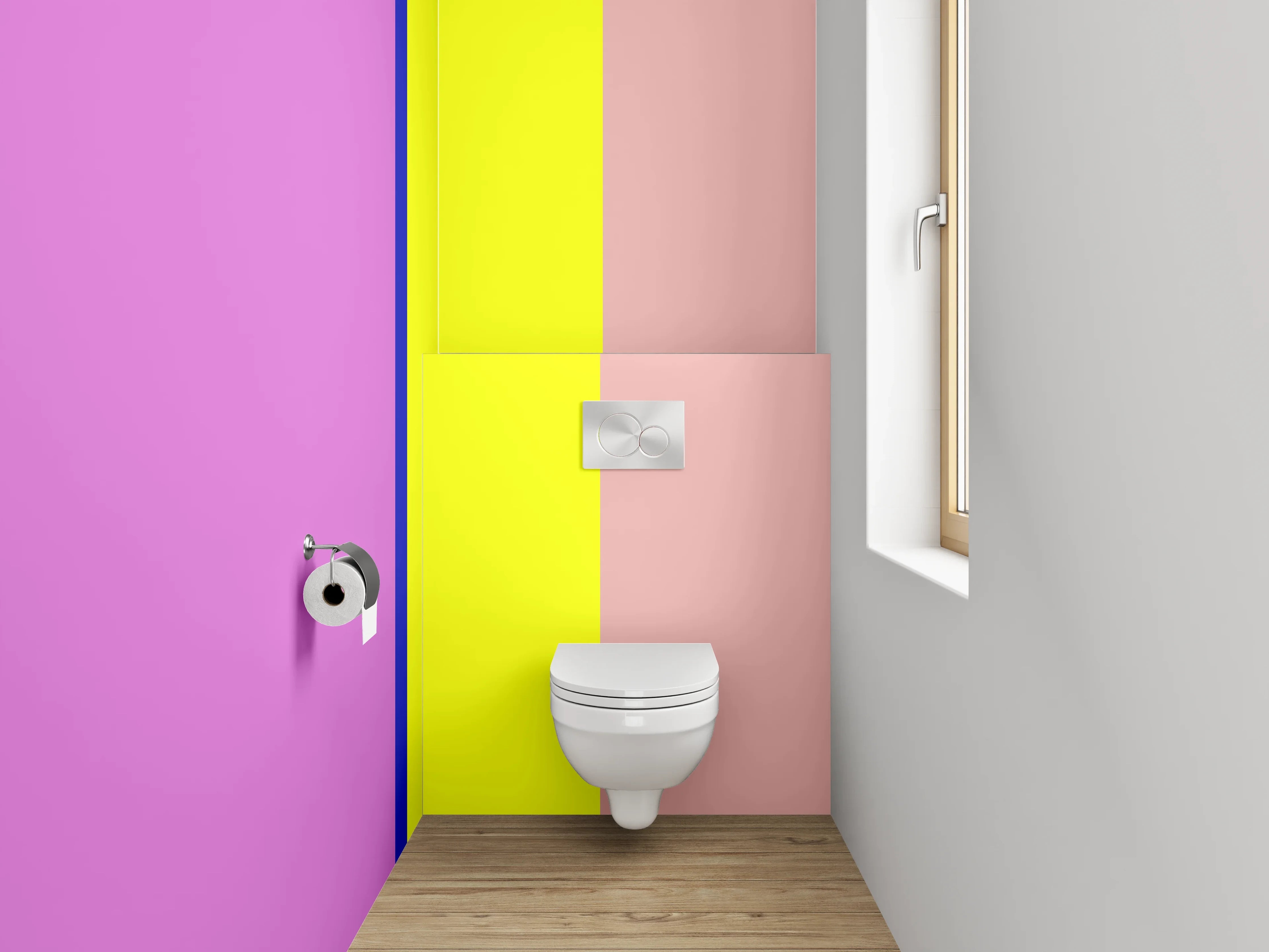 WC-Rückwand - Abstrakte Farbblöcke modern Pastell