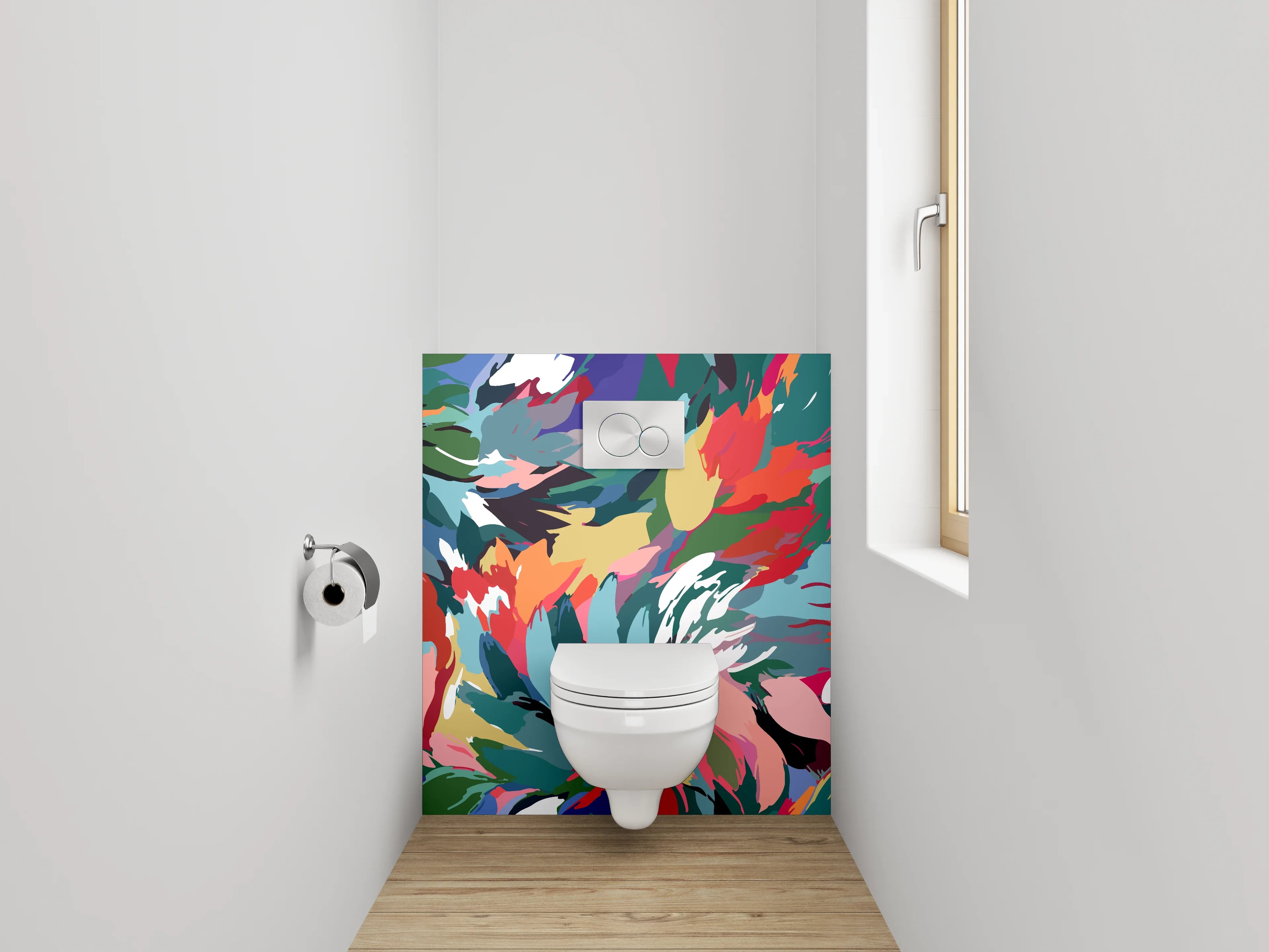WC-Rückwand - Abstrakte Farben-Explosion Wandbild