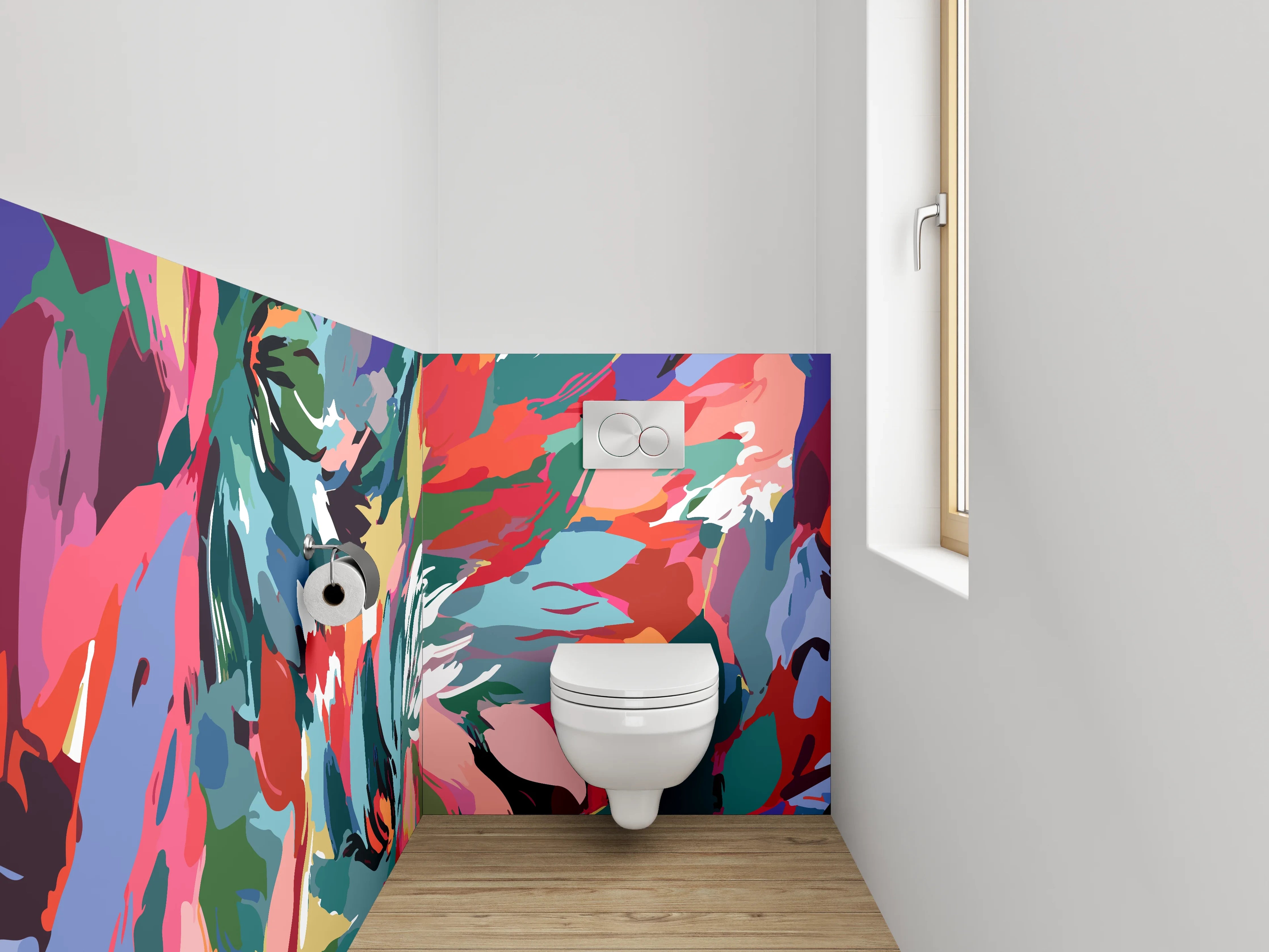 WC-Rückwand - Abstrakte Farben-Explosion Wandbild