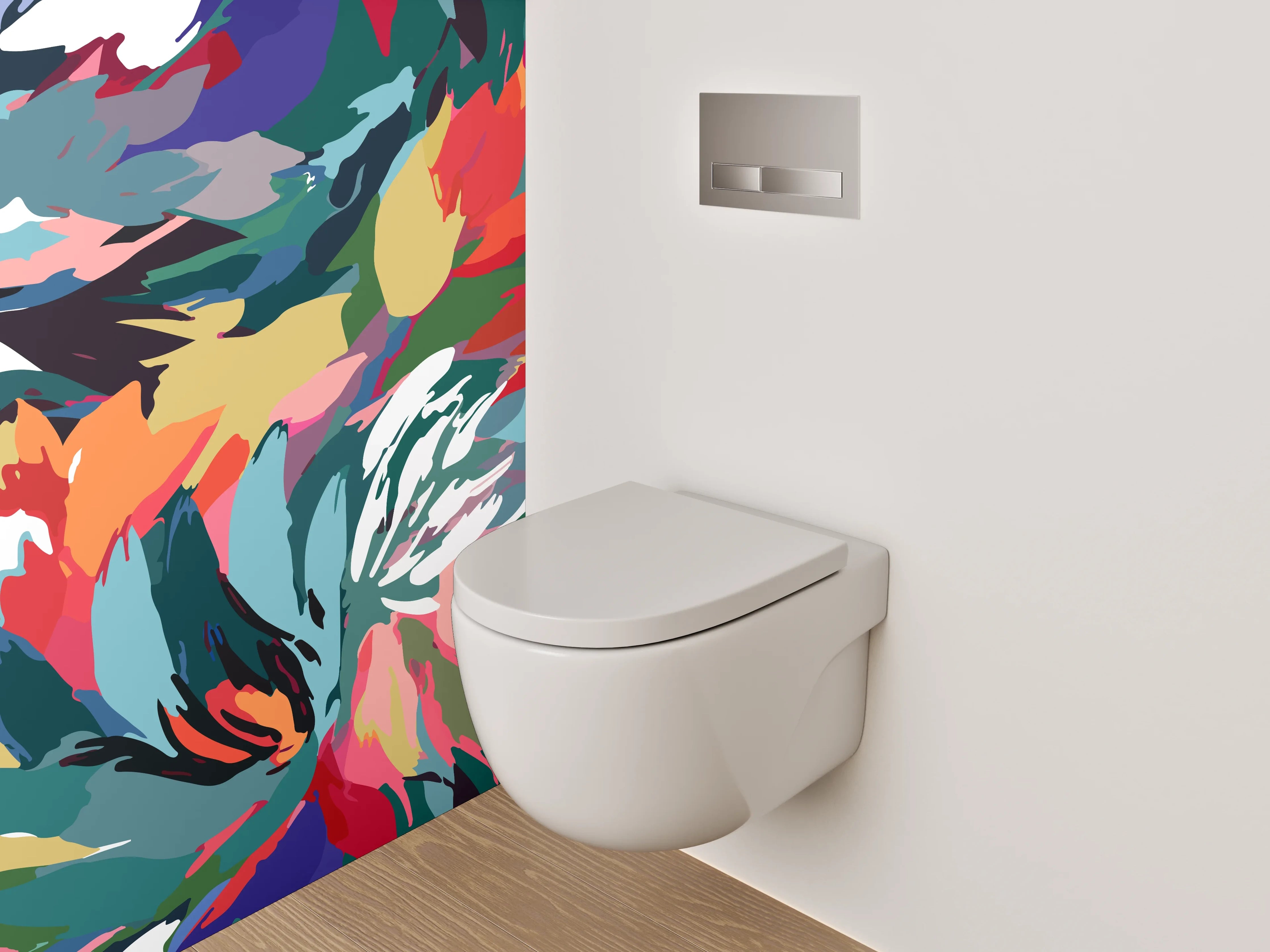 WC-Rückwand - Abstrakte Farben-Explosion Wandbild