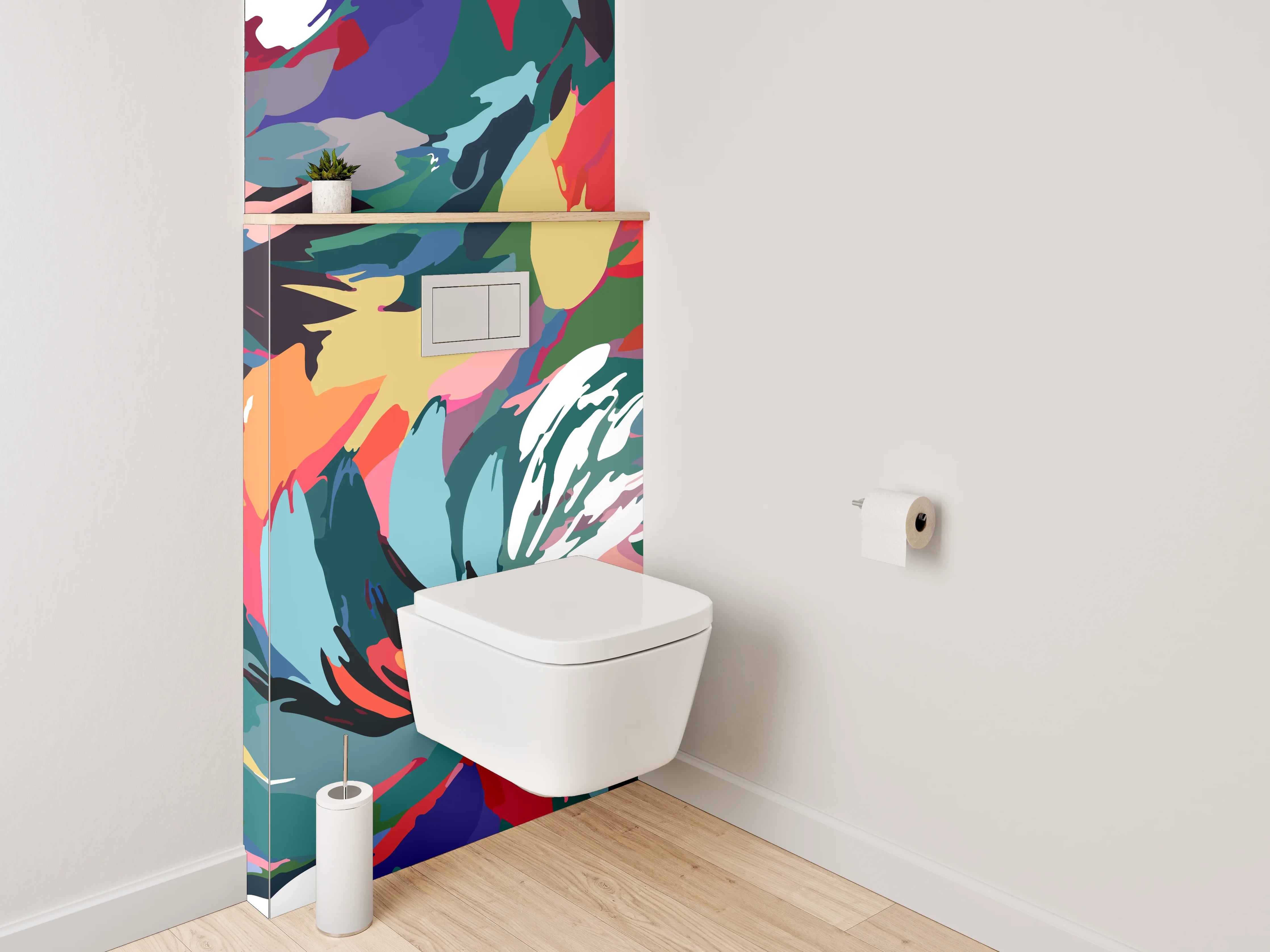 WC-Rückwand - Abstrakte Farben-Explosion Wandbild