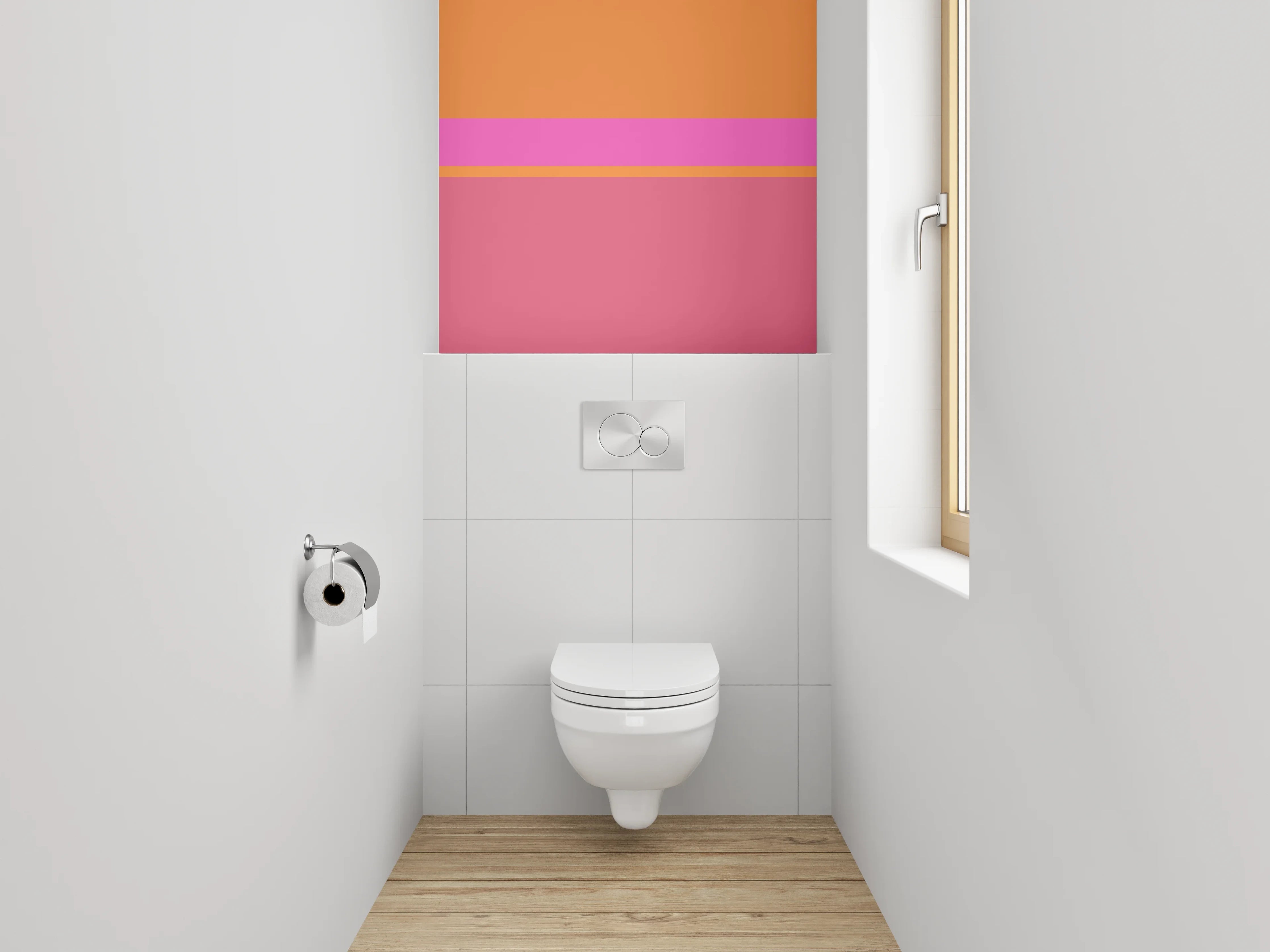 WC-Rückwand - Abstrakte Farbflächen Rosa Orange Pink