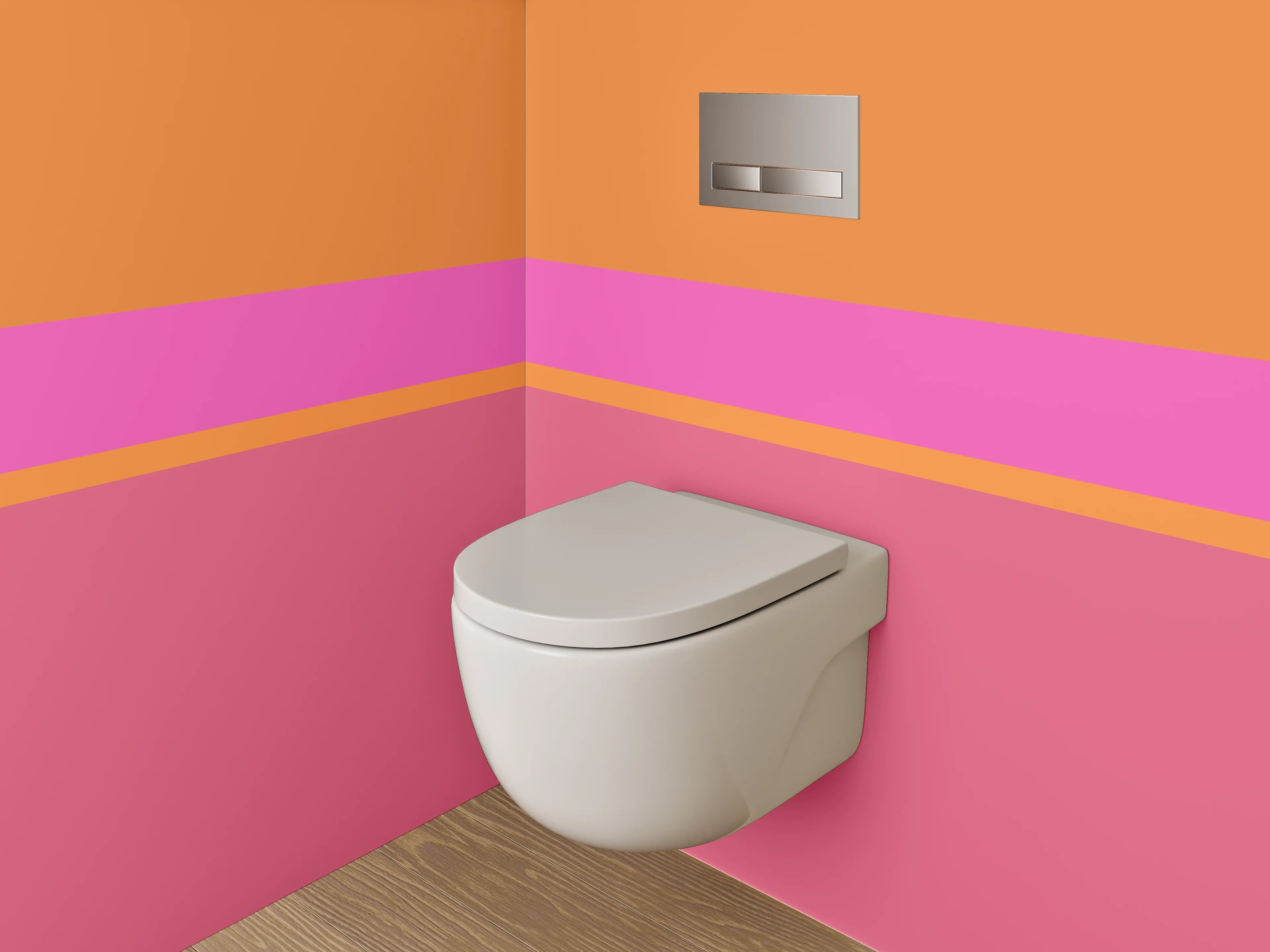 WC-Rückwand - Abstrakte Farbflächen Rosa Orange Pink