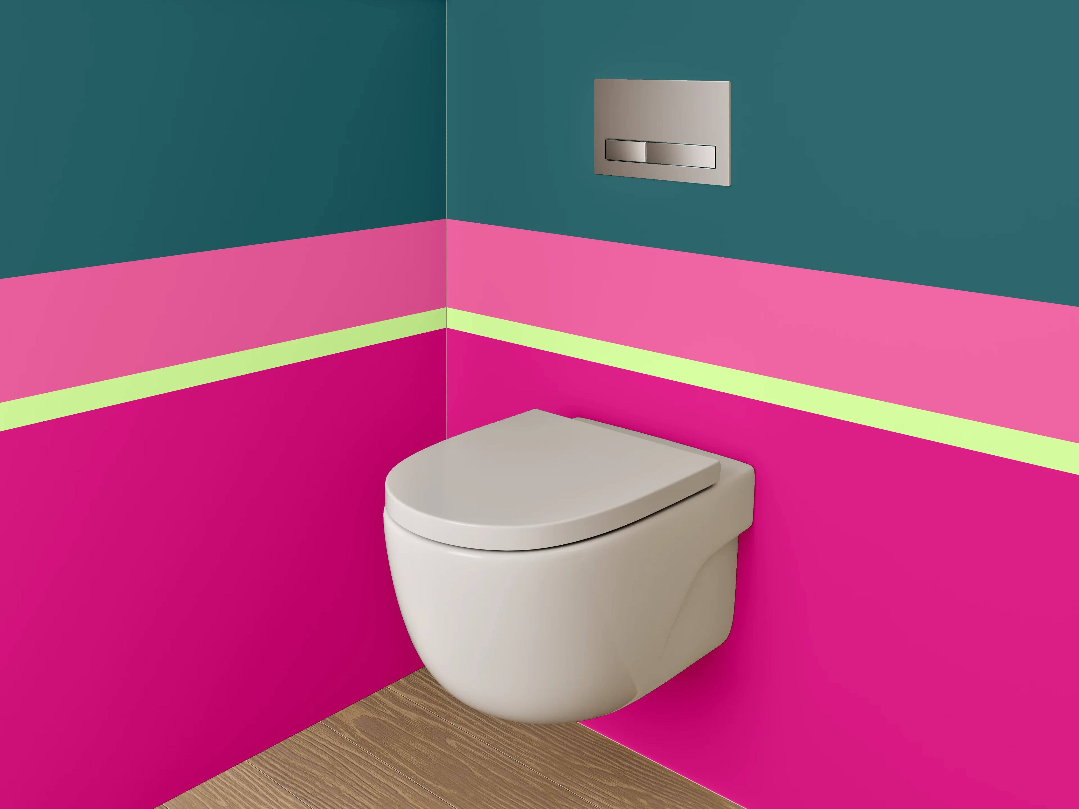 WC-Rückwand - Abstrakte Farbstreifen Pink Petrol