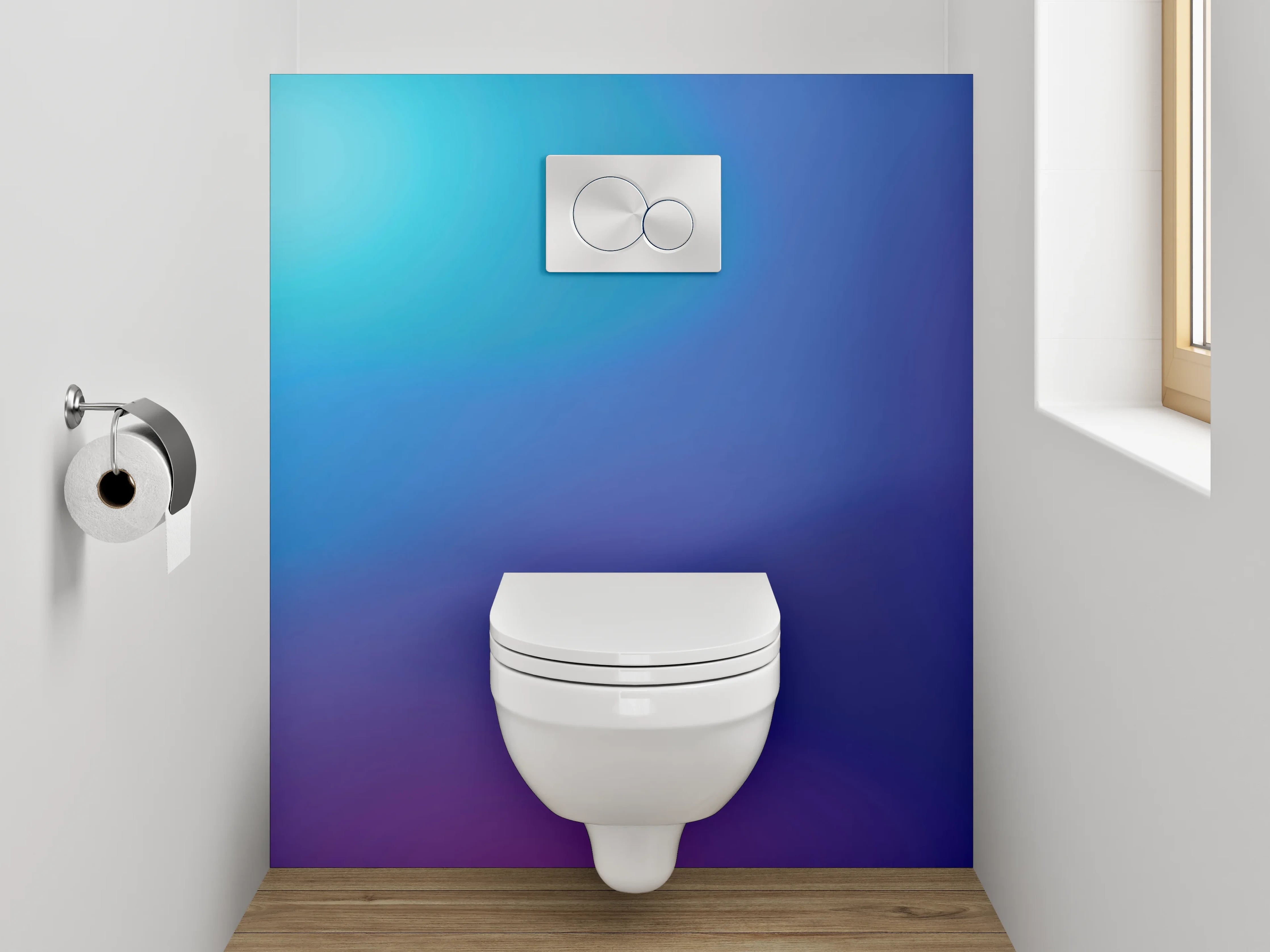 WC-Rückwand - Abstrakte Farbverläufe Blau Lila Pink
