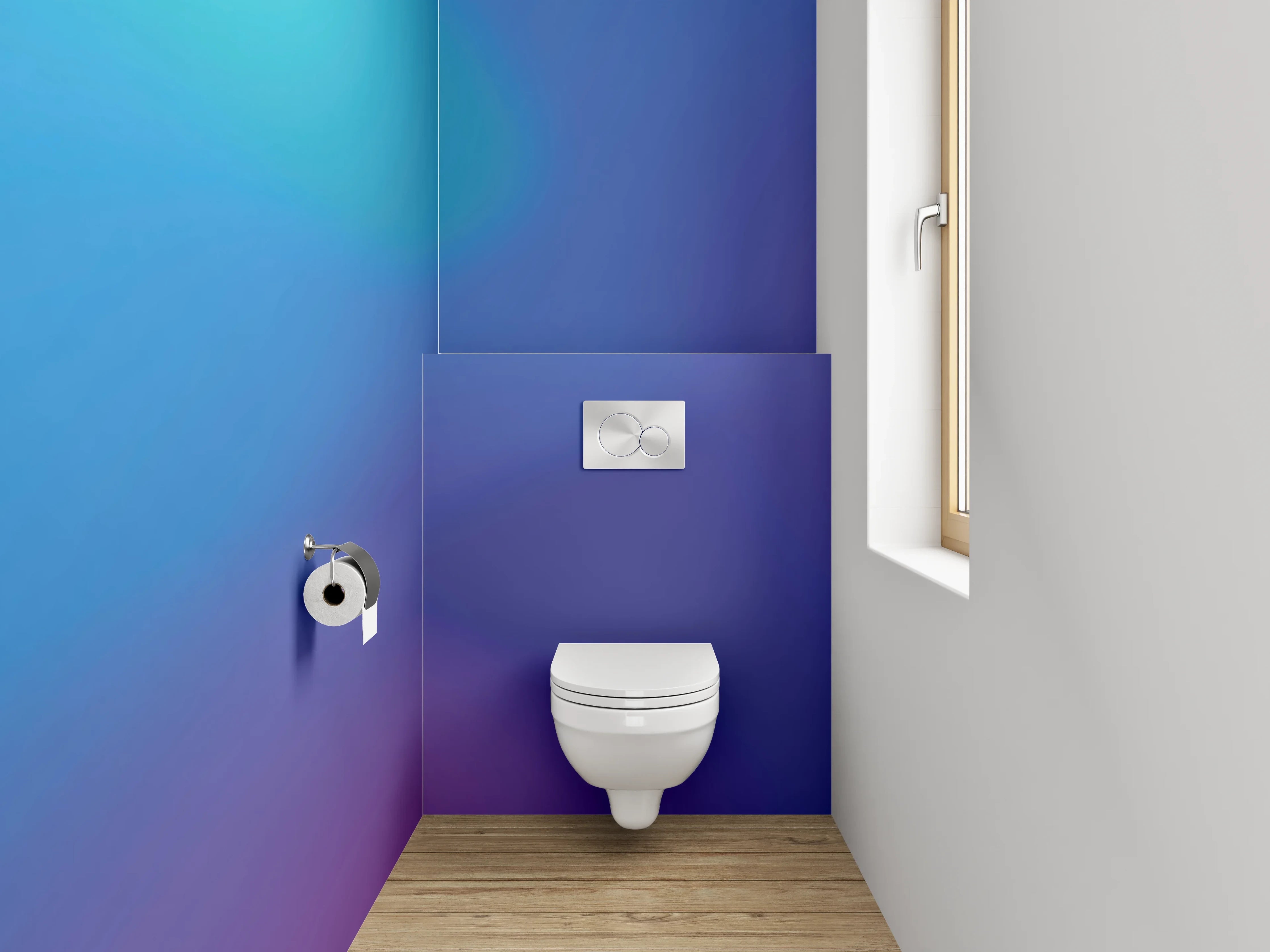 WC-Rückwand - Abstrakte Farbverläufe Blau Lila Pink