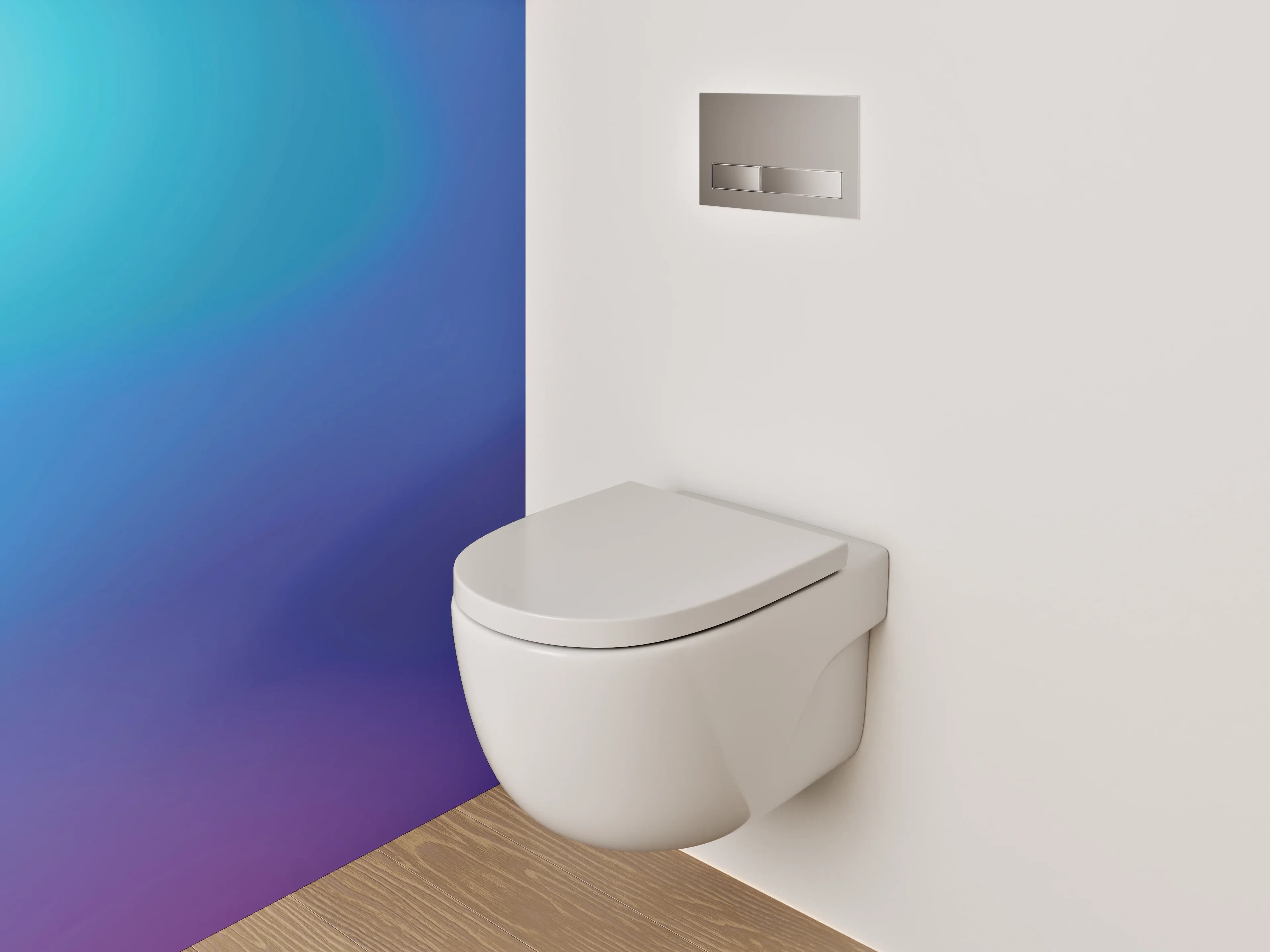 WC-Rückwand - Abstrakte Farbverläufe Blau Lila Pink