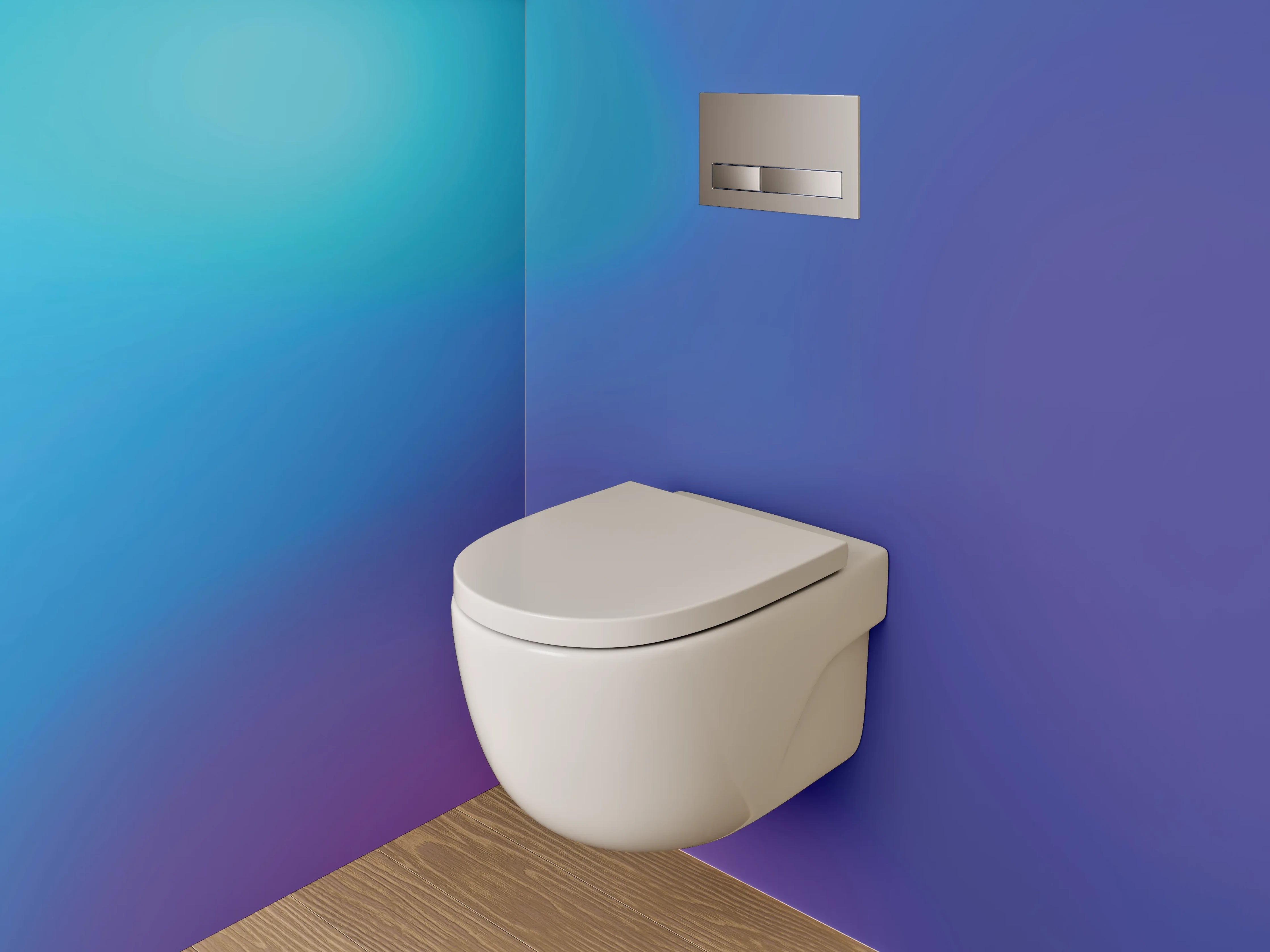 WC-Rückwand - Abstrakte Farbverläufe Blau Lila Pink