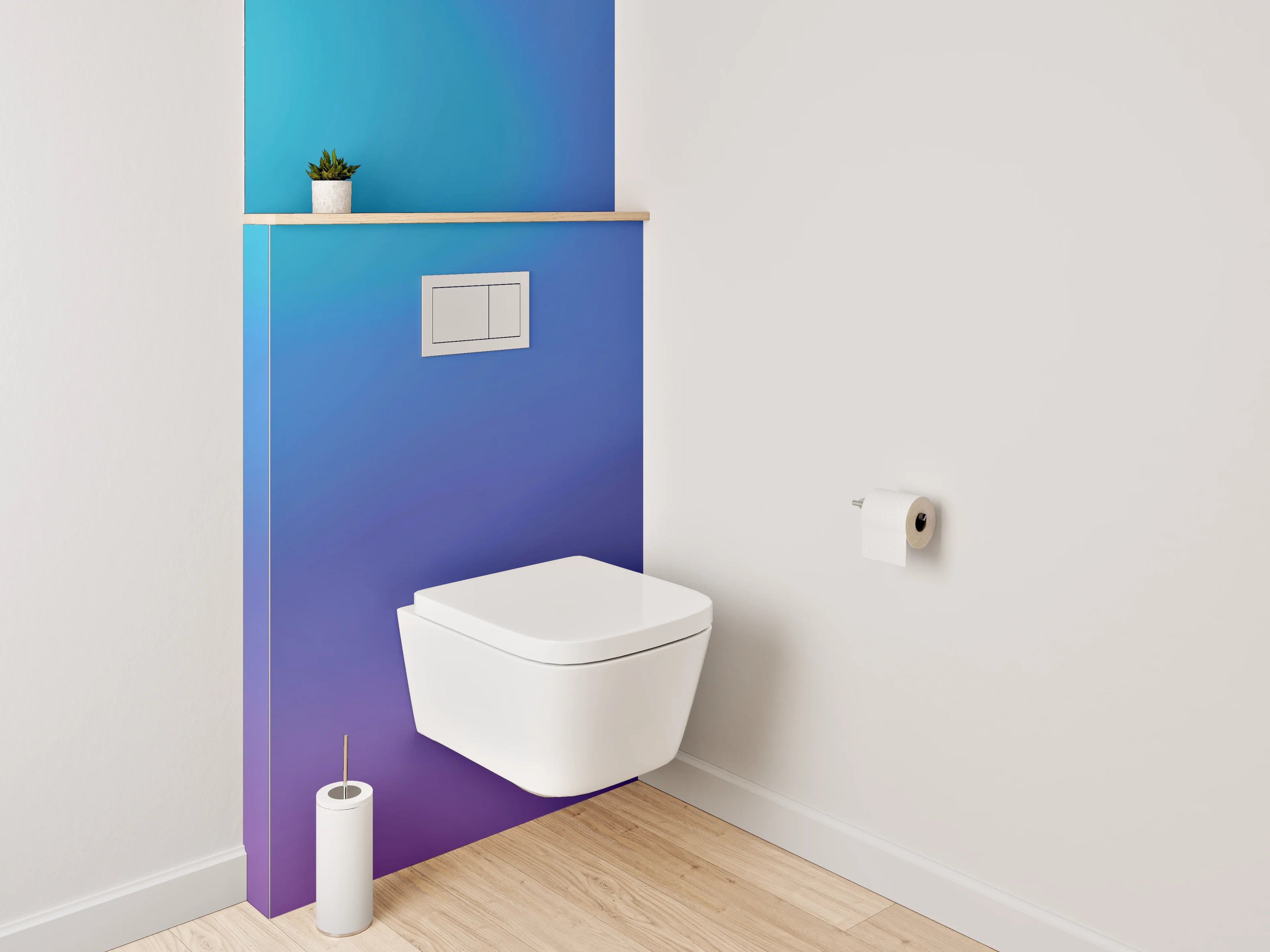 WC-Rückwand - Abstrakte Farbverläufe Blau Lila Pink