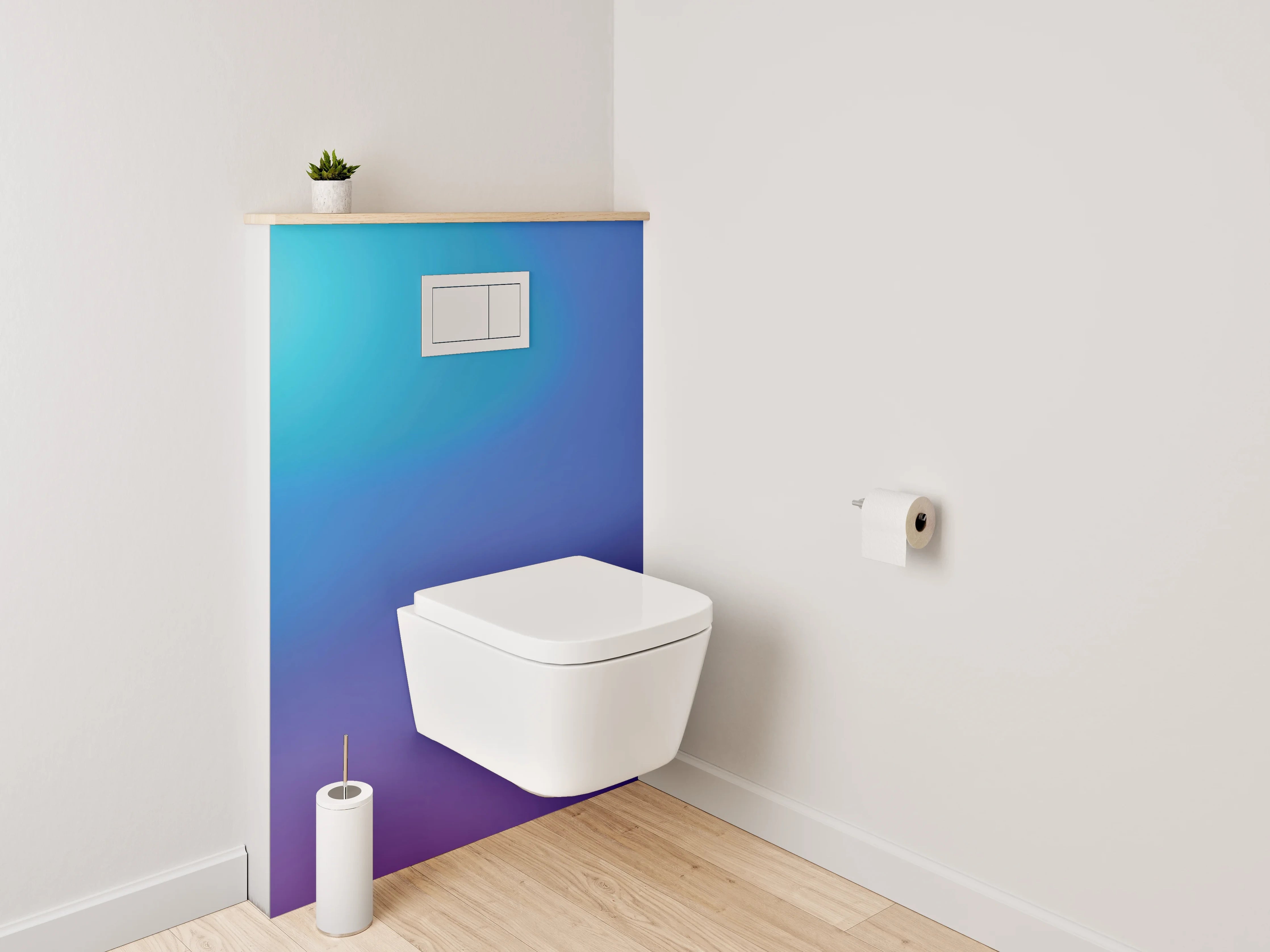 WC-Rückwand - Abstrakte Farbverläufe Blau Lila Pink