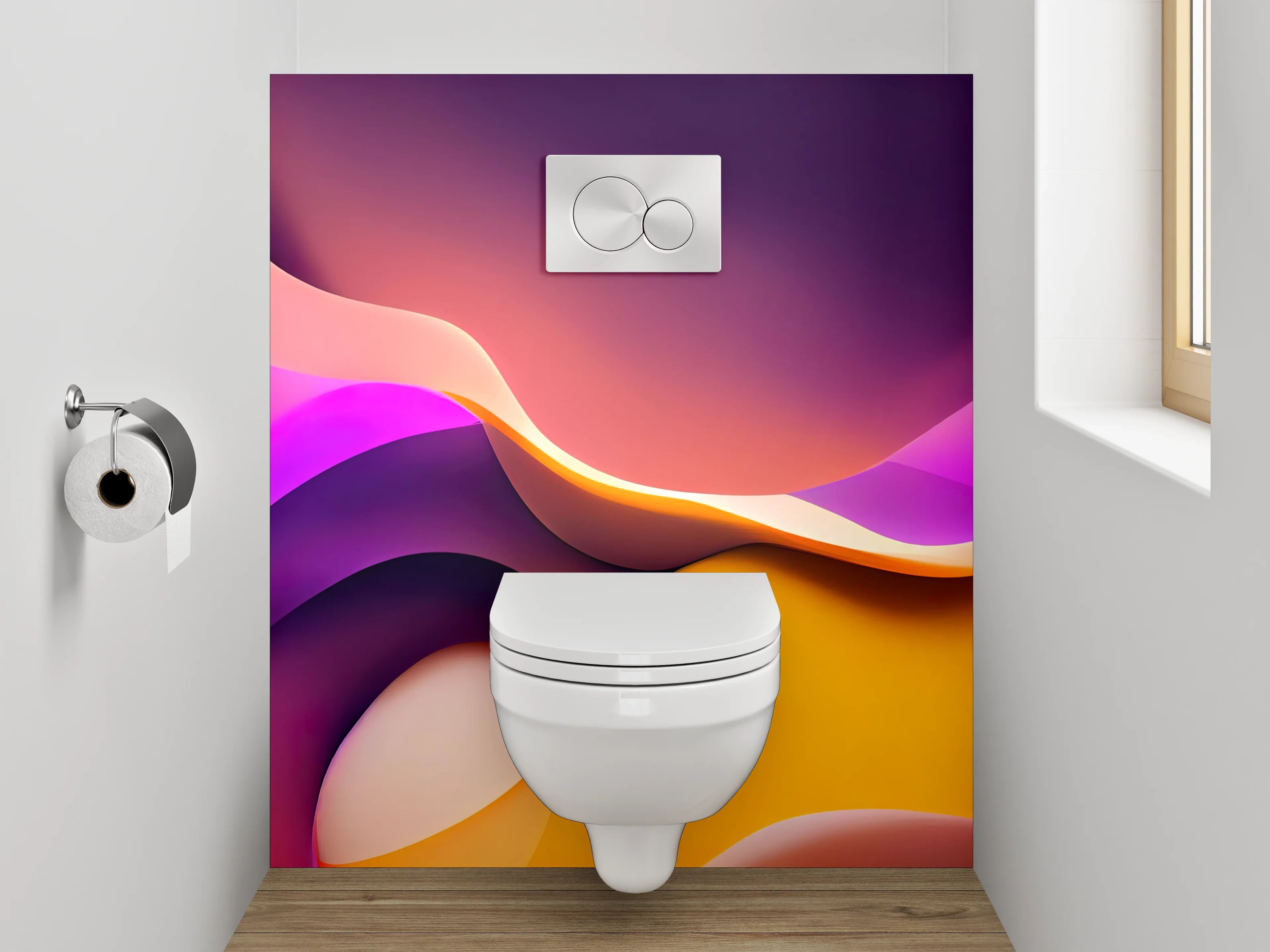 WC-Rückwand - Abstrakte Farbverläufe Wandbild Motiv