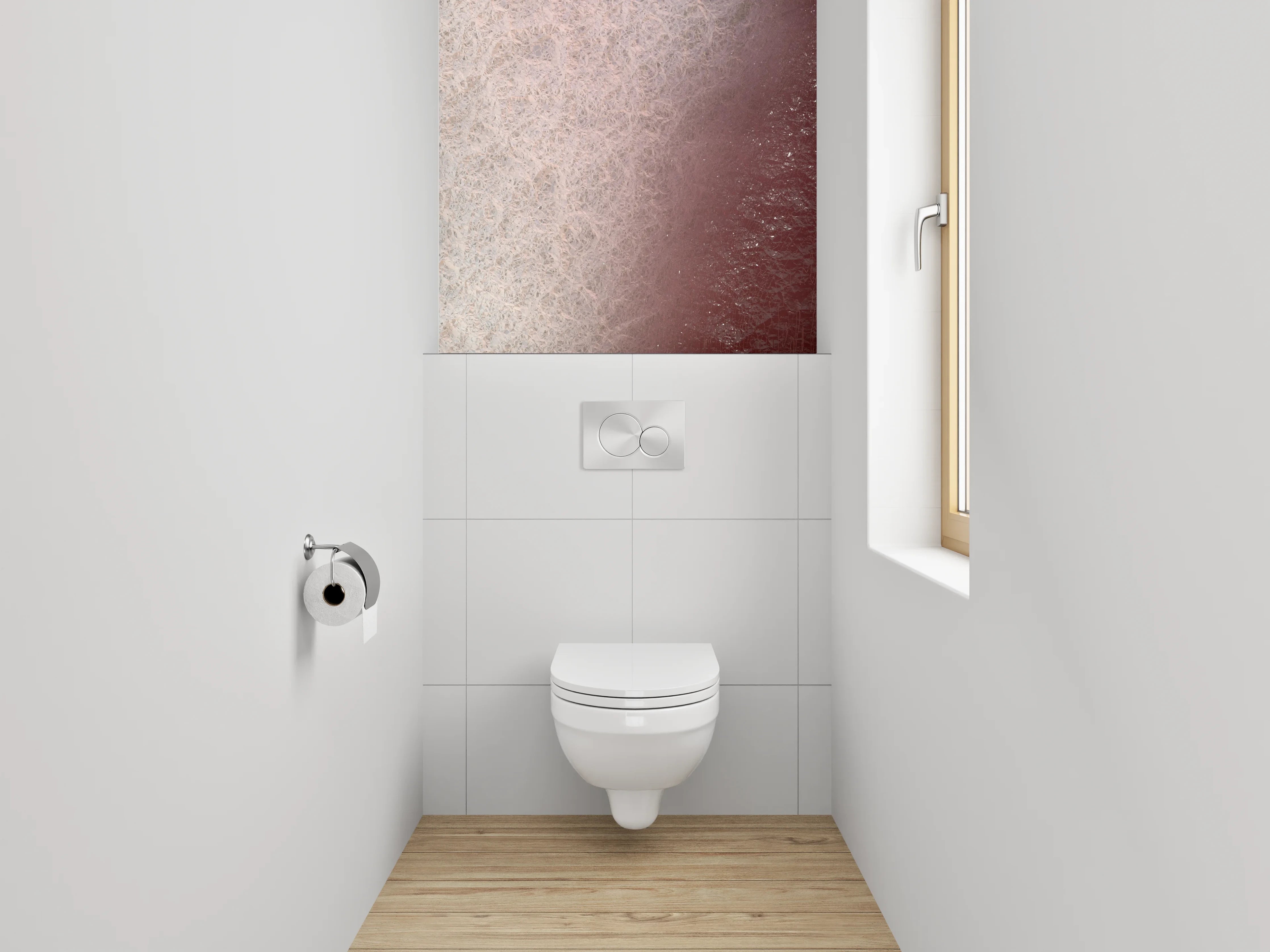 WC-Rückwand - Abstrakte Farbverläufe auf strukturiertem Untergrund