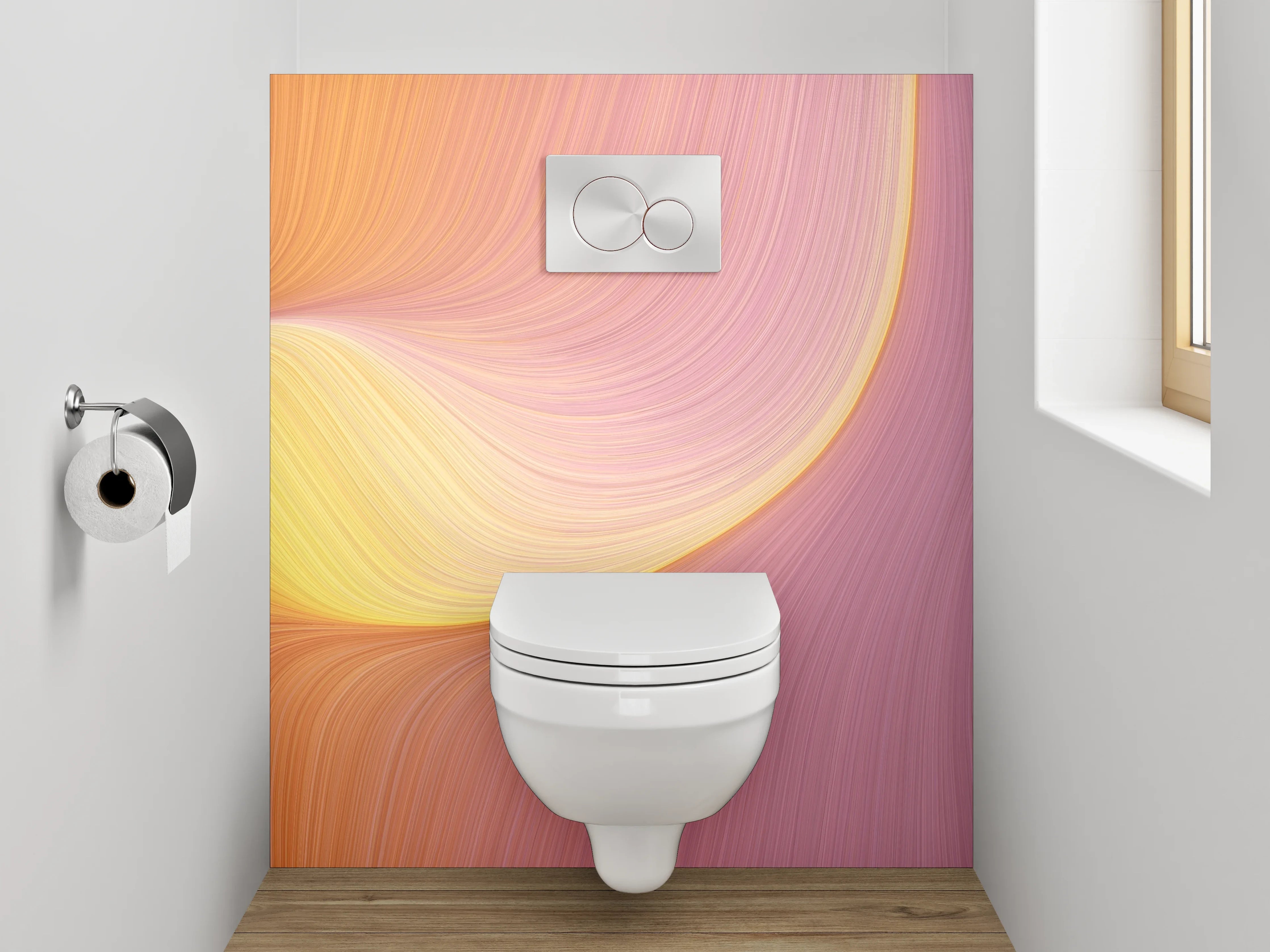 WC-Rückwand - Abstrakte Farbwellen Kunstdruck