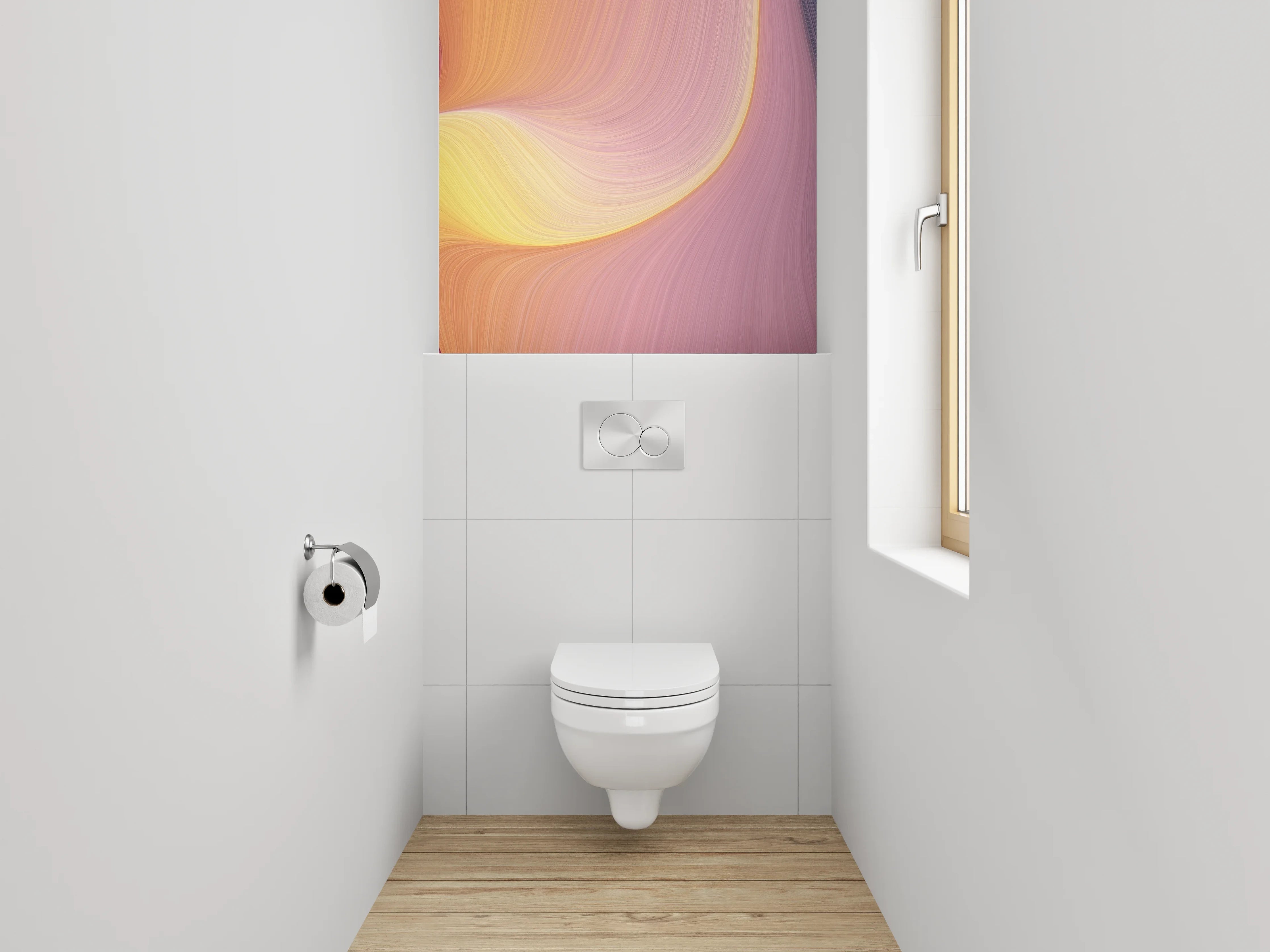 WC-Rückwand - Abstrakte Farbwellen Kunstdruck