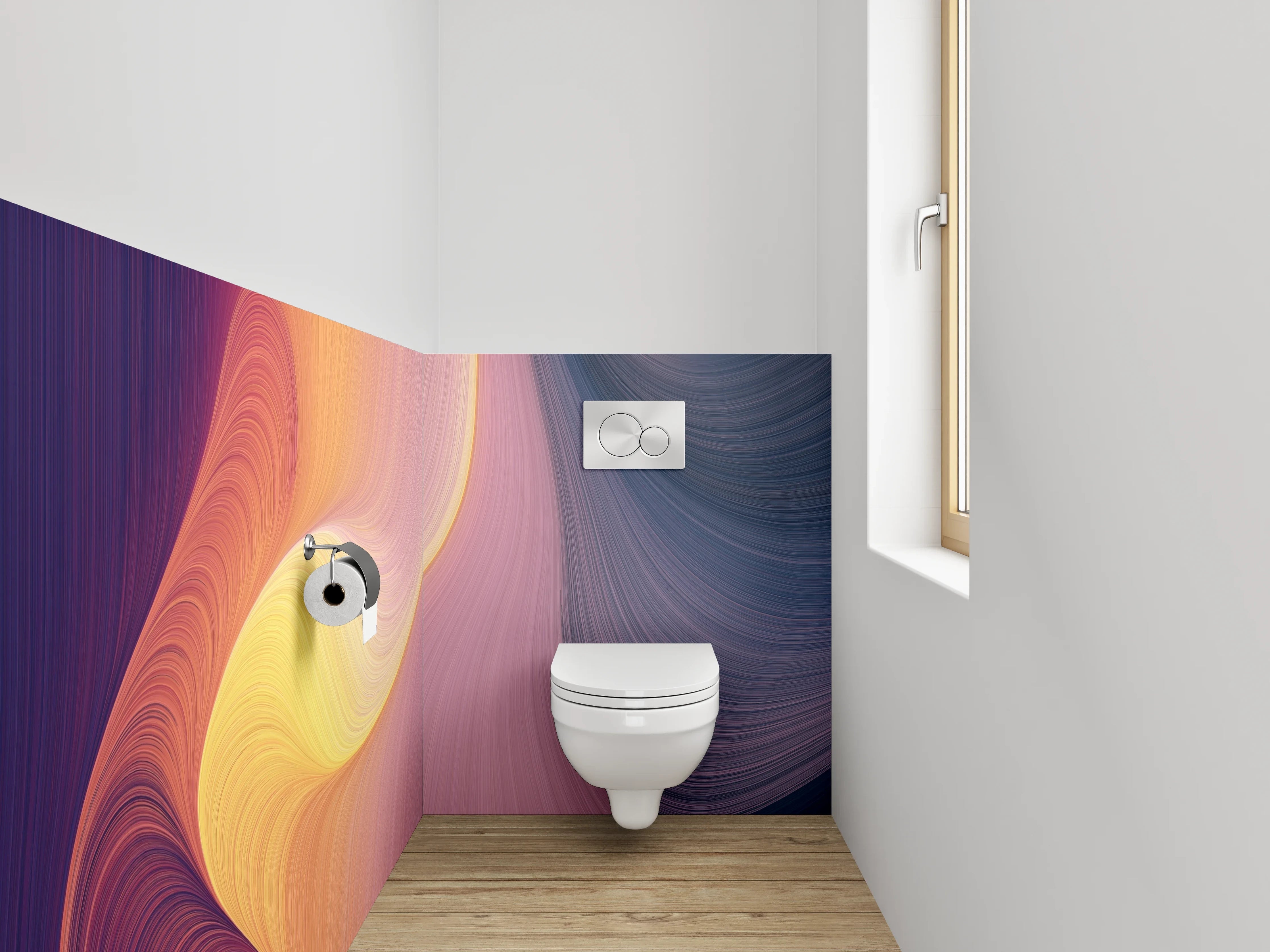 WC-Rückwand - Abstrakte Farbwellen Kunstdruck