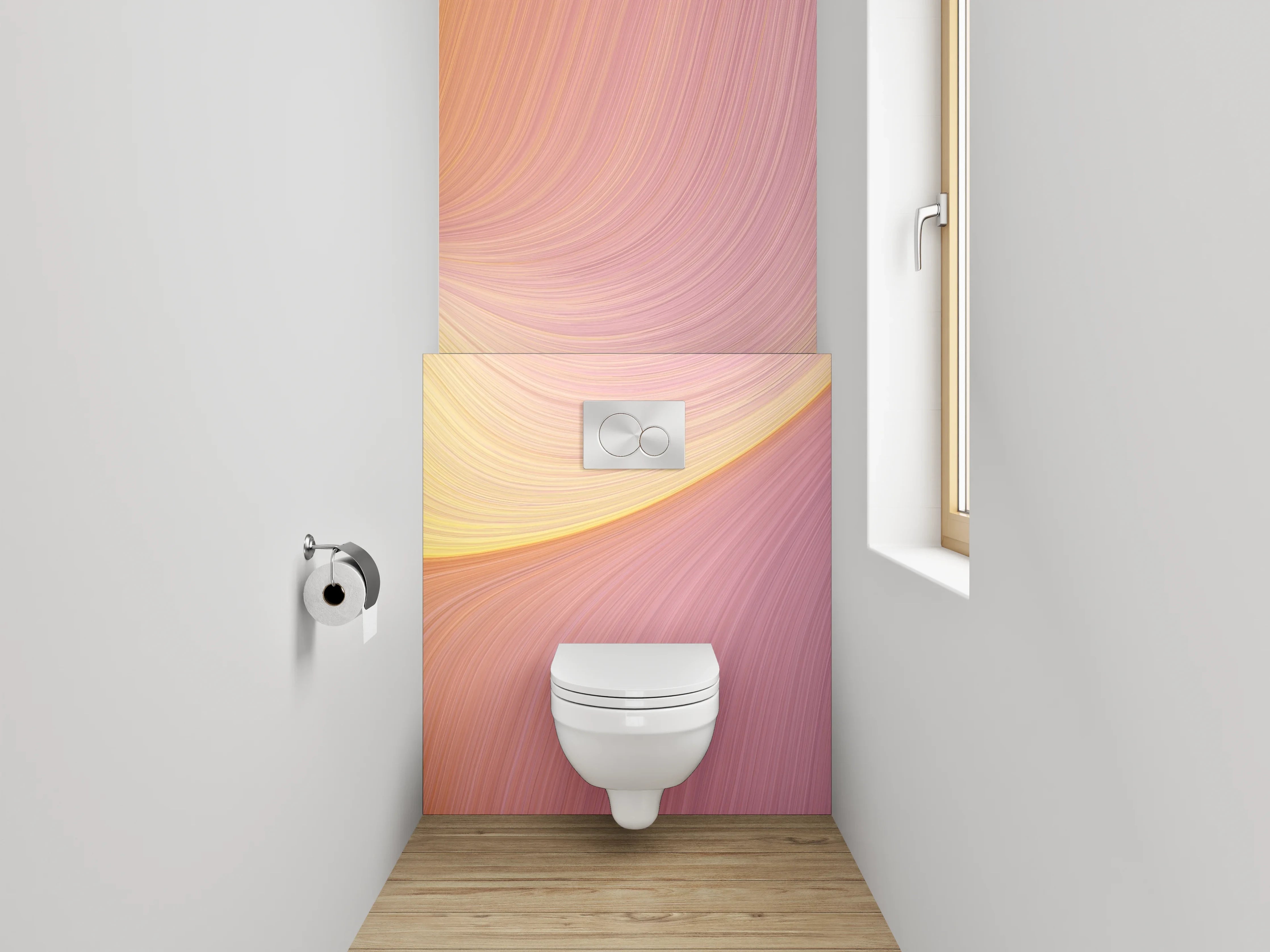 WC-Rückwand - Abstrakte Farbwellen Kunstdruck