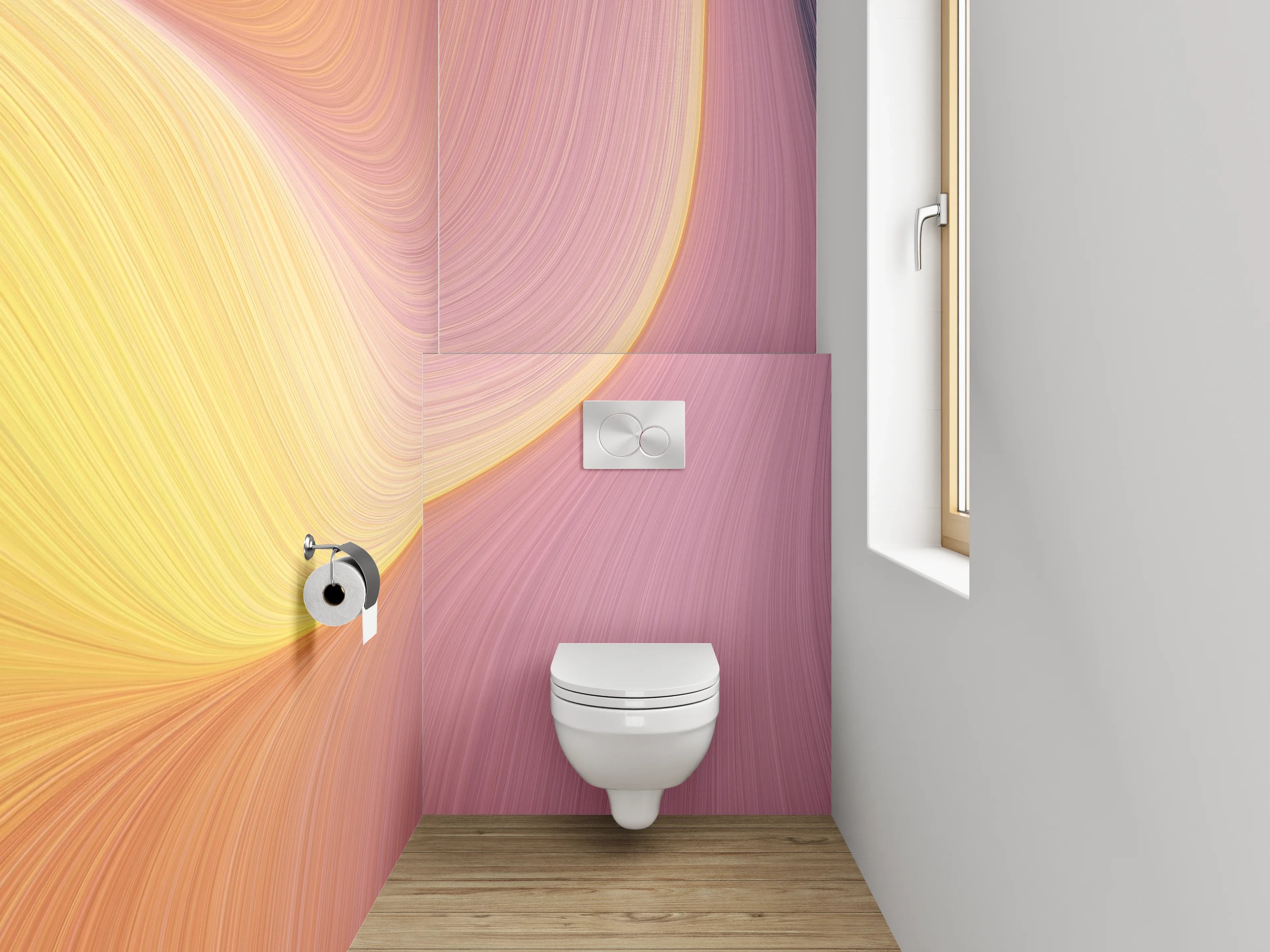 WC-Rückwand - Abstrakte Farbwellen Kunstdruck