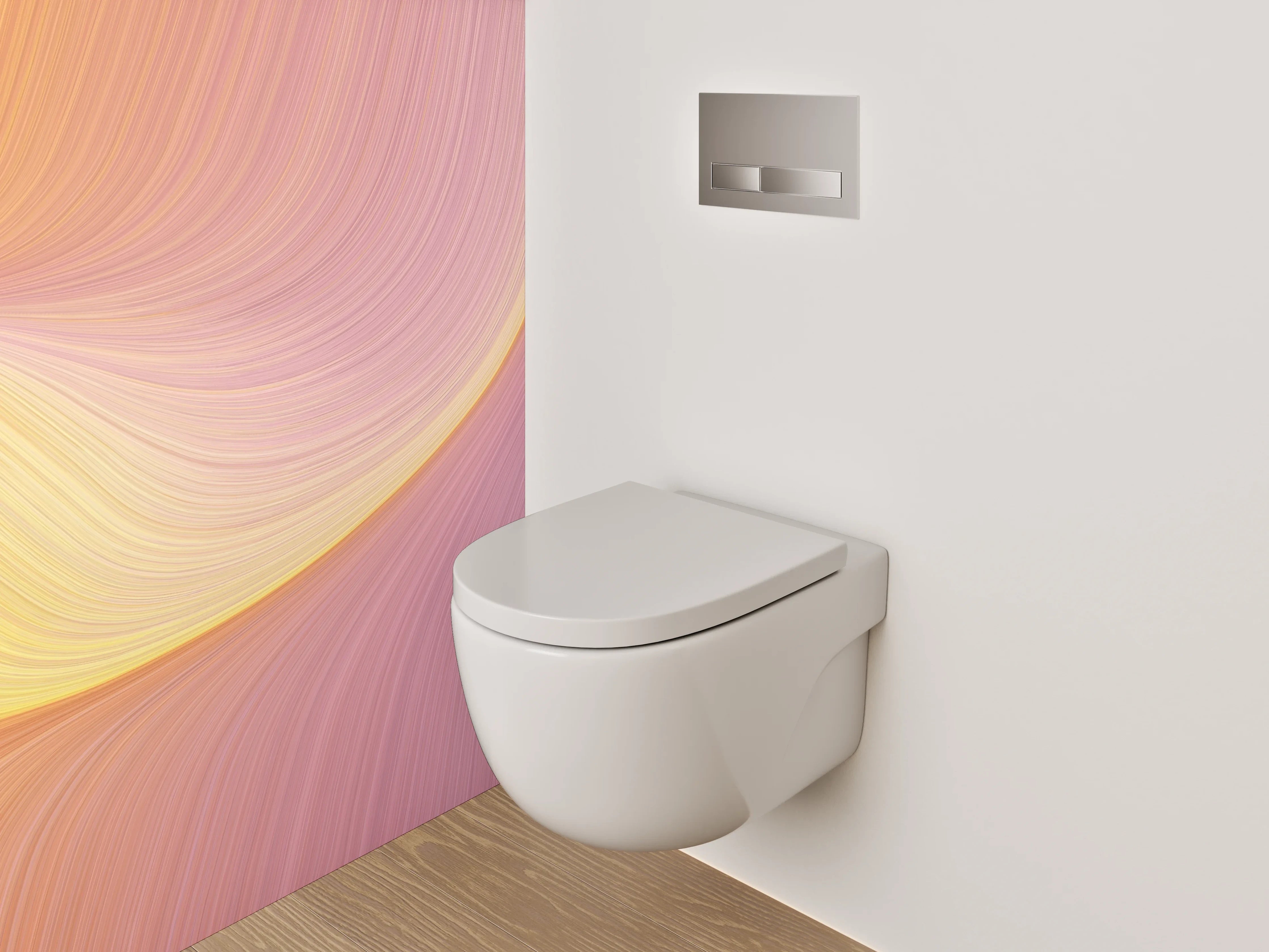 WC-Rückwand - Abstrakte Farbwellen Kunstdruck