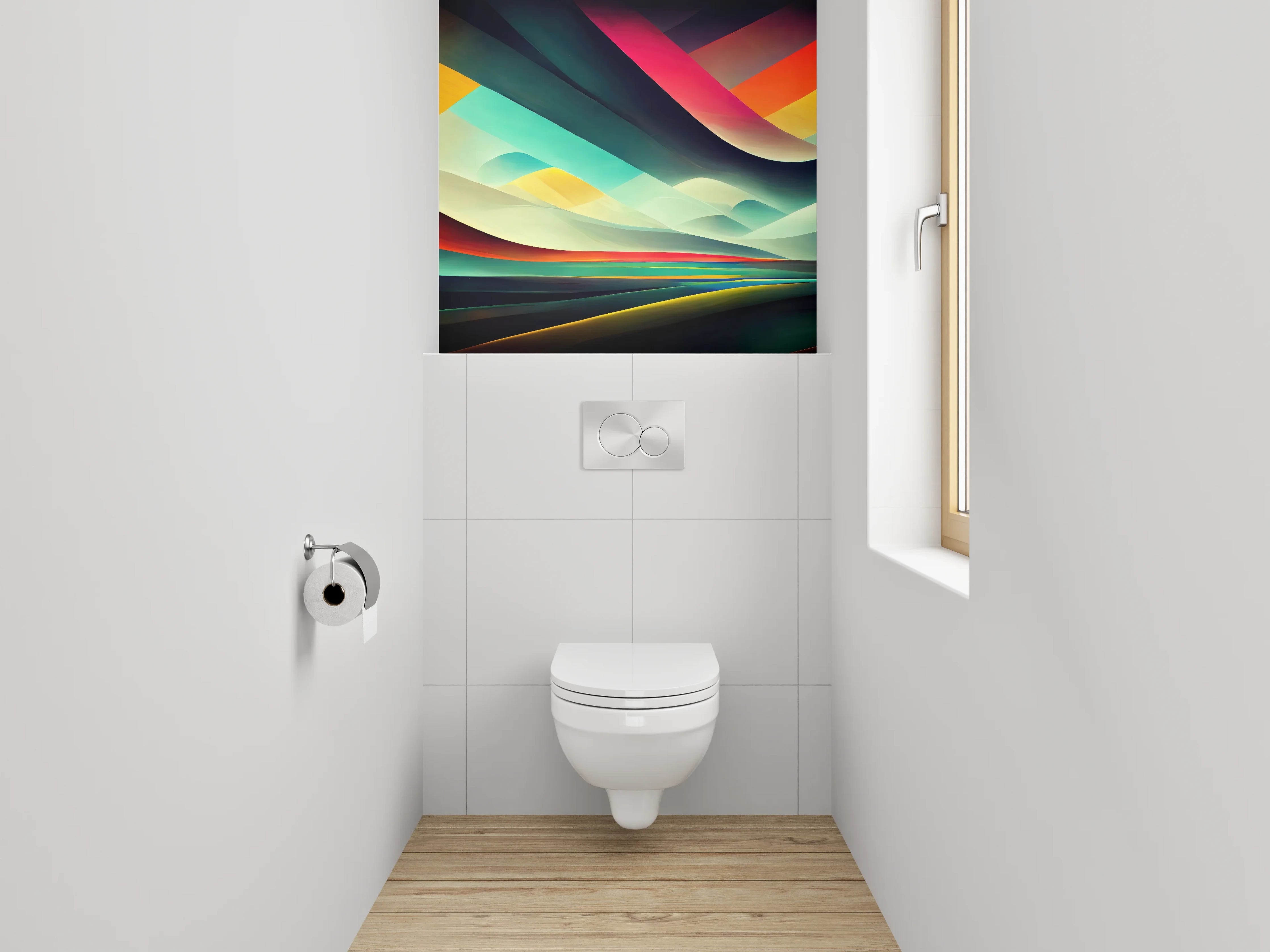 WC-Rückwand - Abstrakte Farbwelten Wandgestaltung