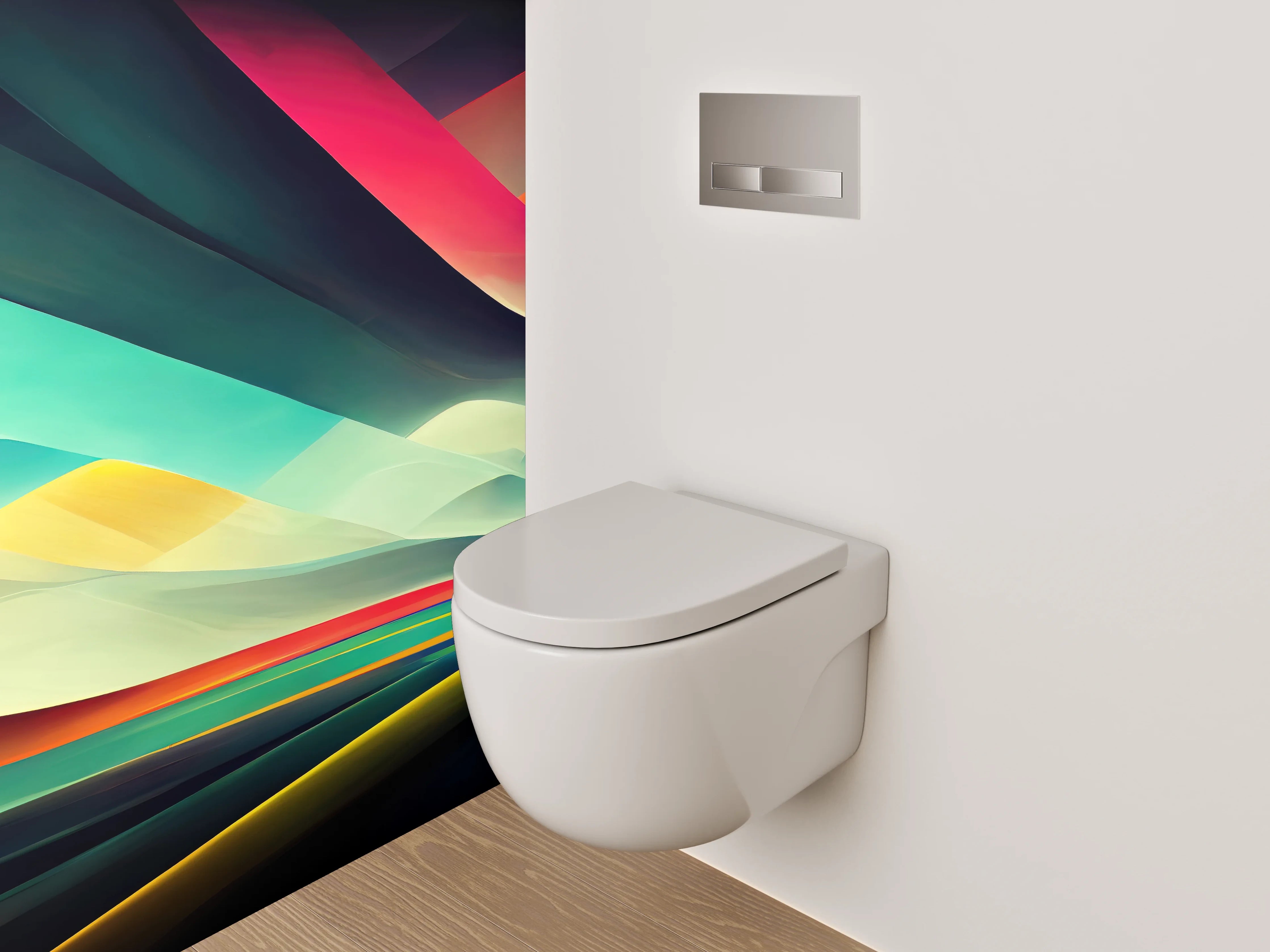 WC-Rückwand - Abstrakte Farbwelten Wandgestaltung
