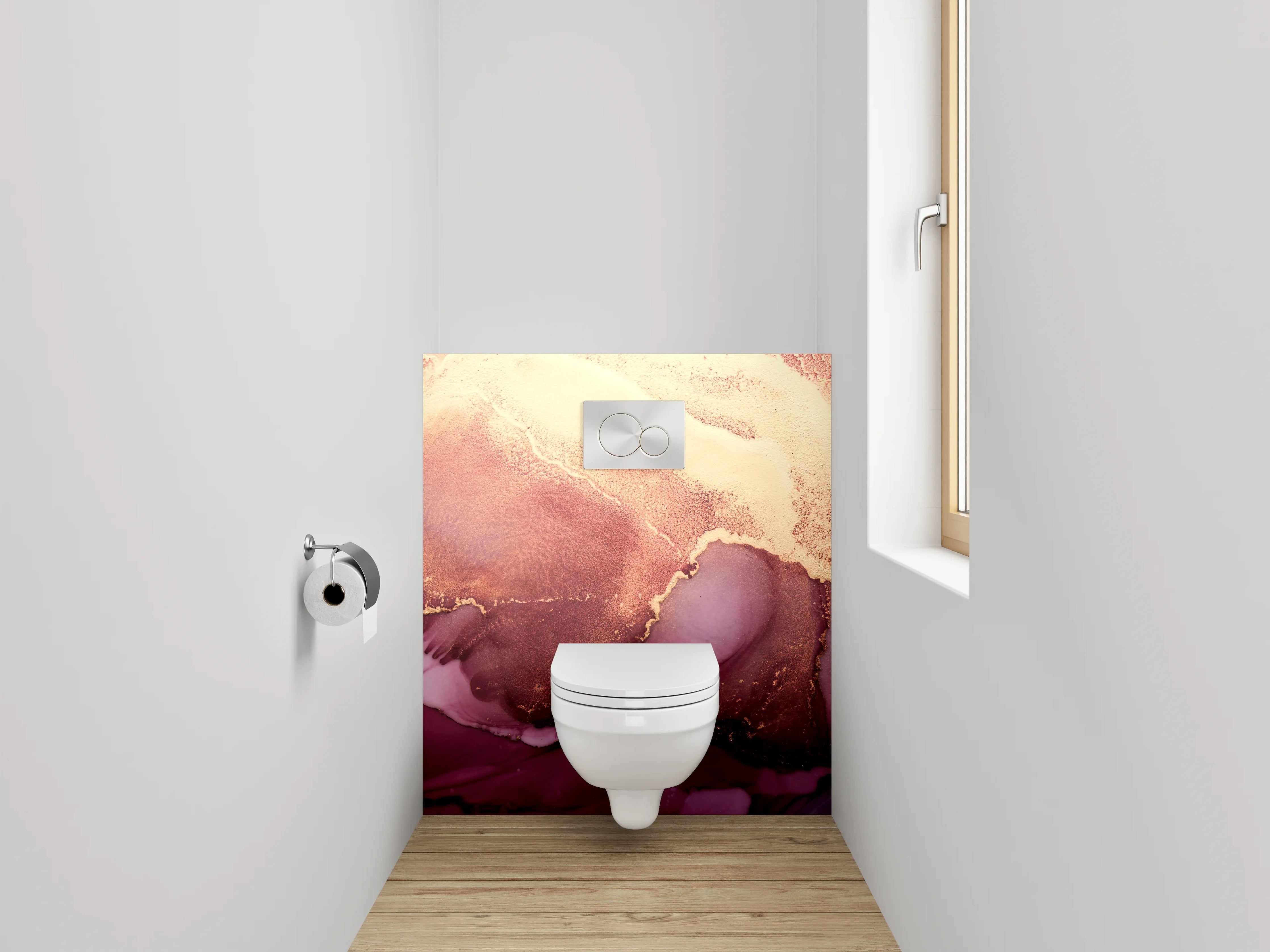 WC-Rückwand - Abstrakte Gold-Marmor Kunst