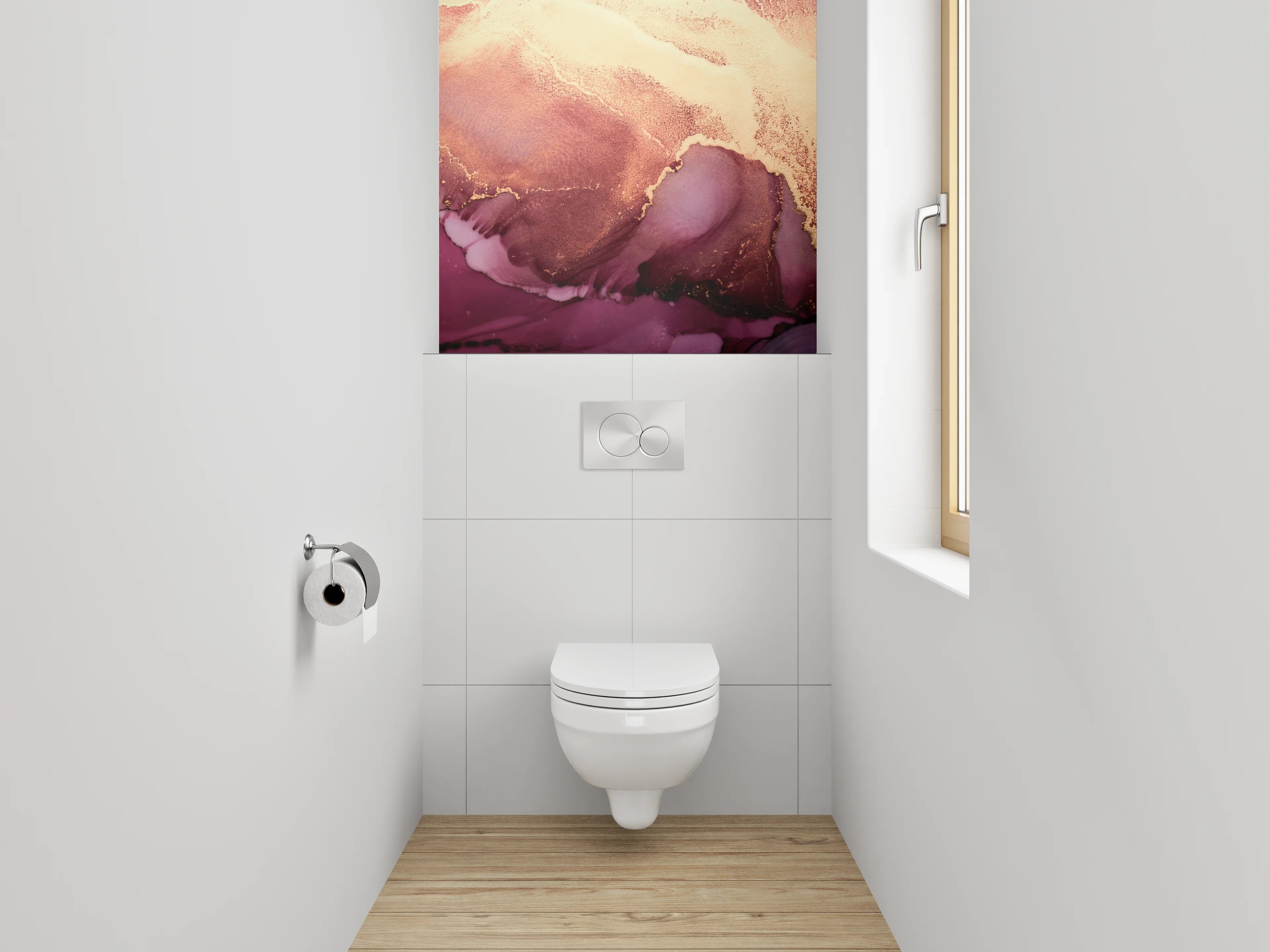 WC-Rückwand - Abstrakte Gold-Marmor Kunst
